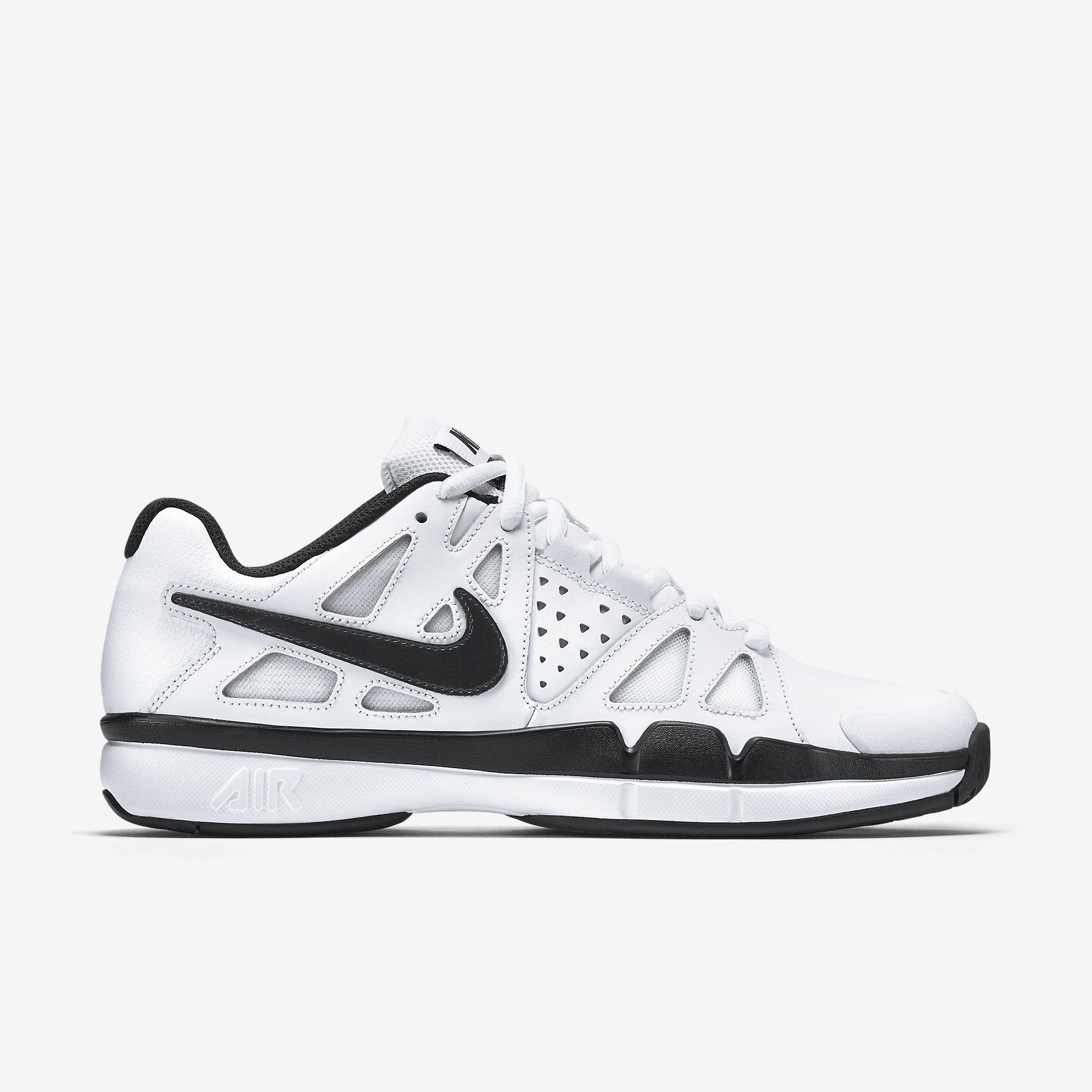 Nike Mens Air Vapor Advantage Leather Tennis Shoes - White/Black - 0