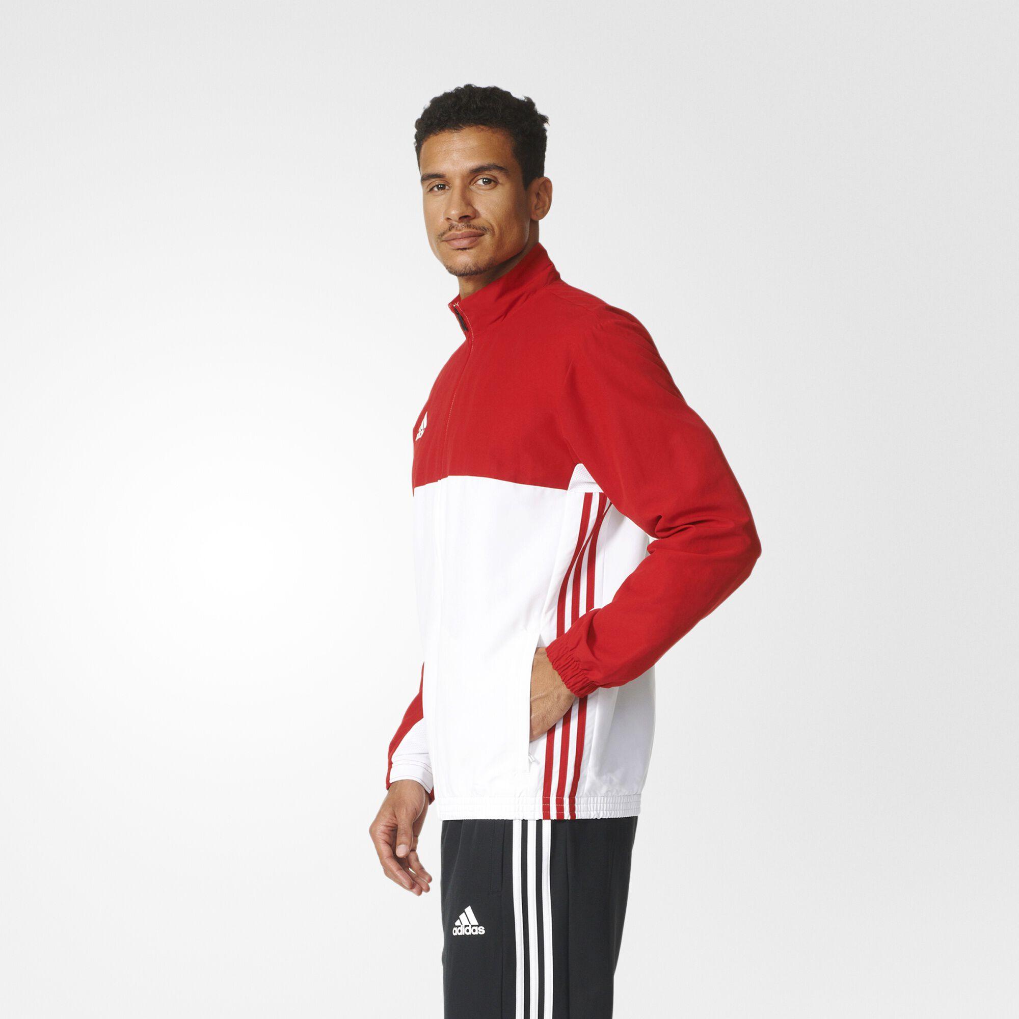 Adidas Mens T16 Team Jacket Red/White