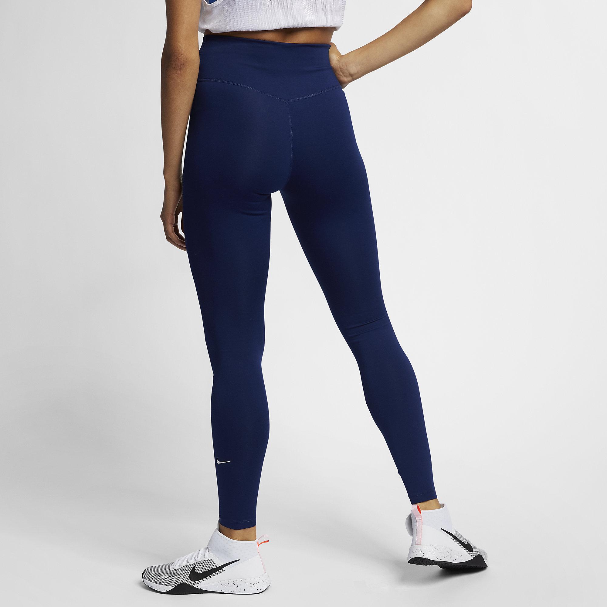 Nike Womens One Tights - Blue Void/White - Tennisnuts.com