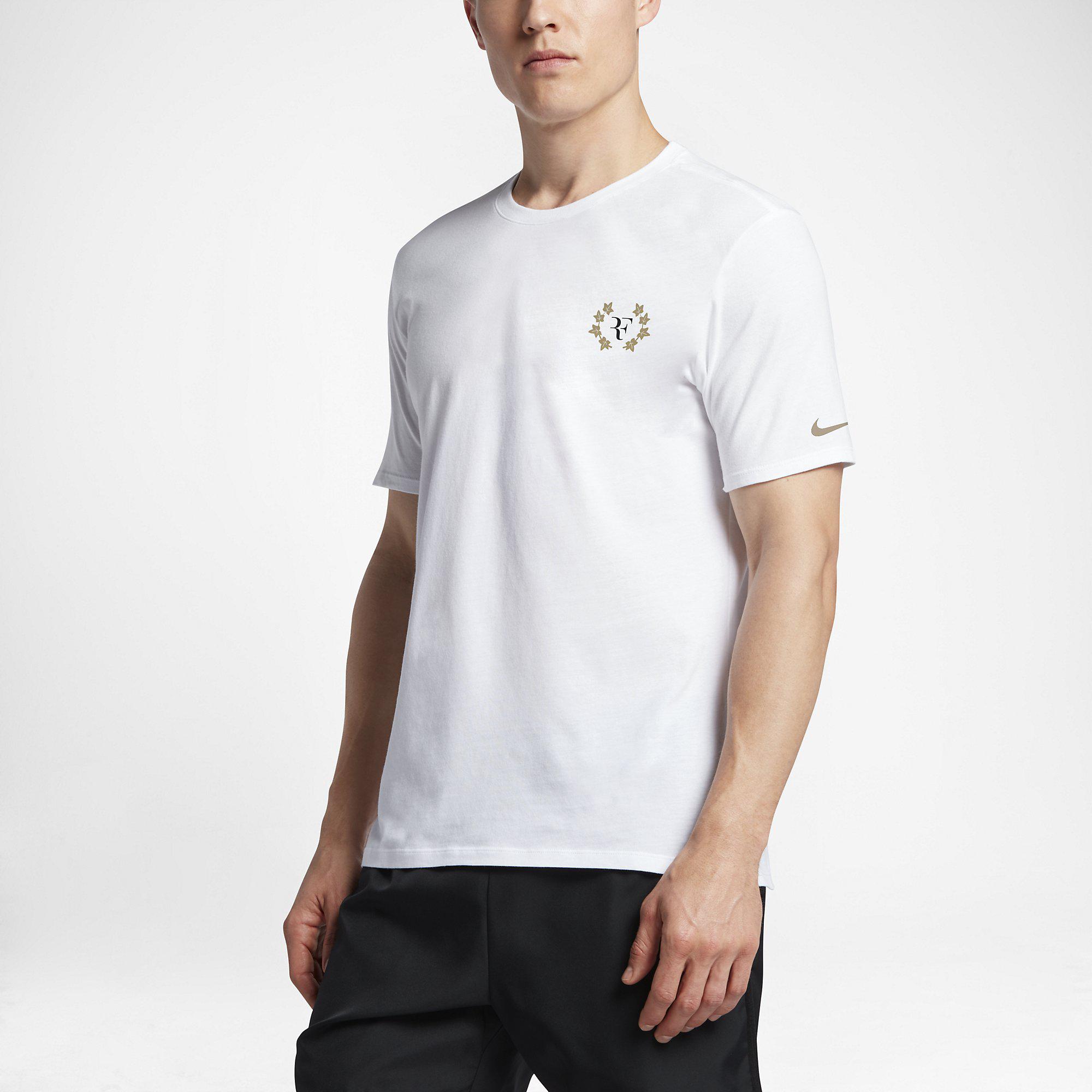 Nike Mens Federer 19 Limited Edition T-Shirt - White - Tennisnuts.com