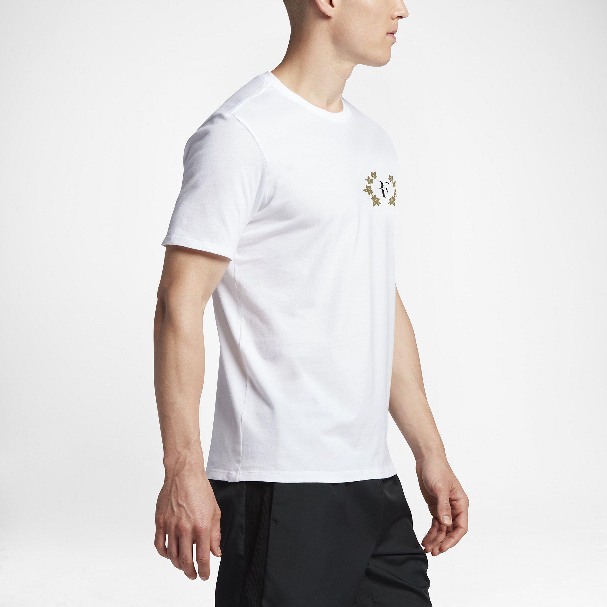 Nike Mens Federer 19 Limited Edition T-Shirt - White - Tennisnuts.com