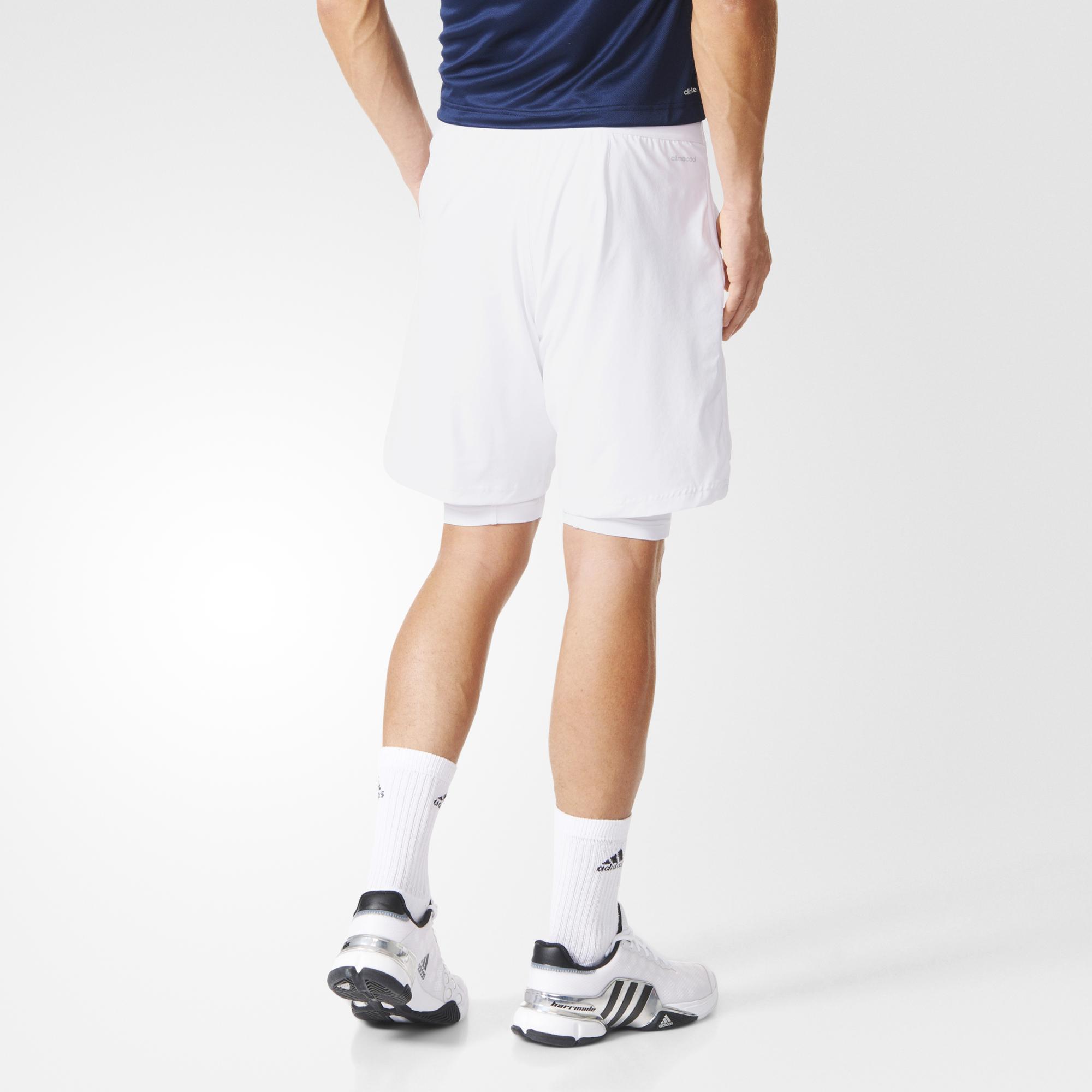 Adidas Mens Adizero Shorts - White - Tennisnuts.com