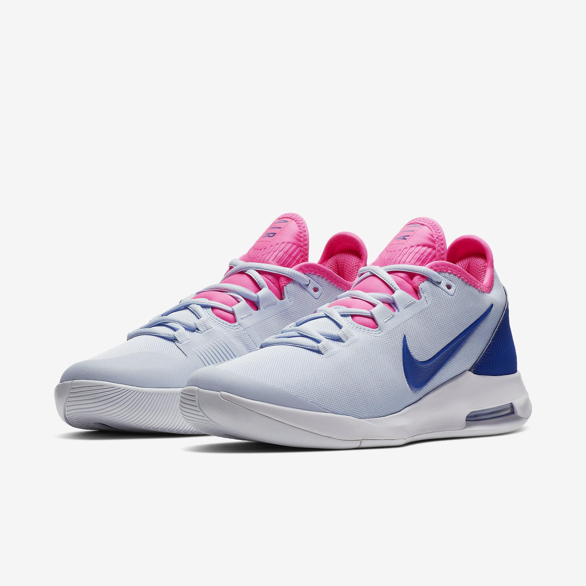 pink and blue nike tennis shoes