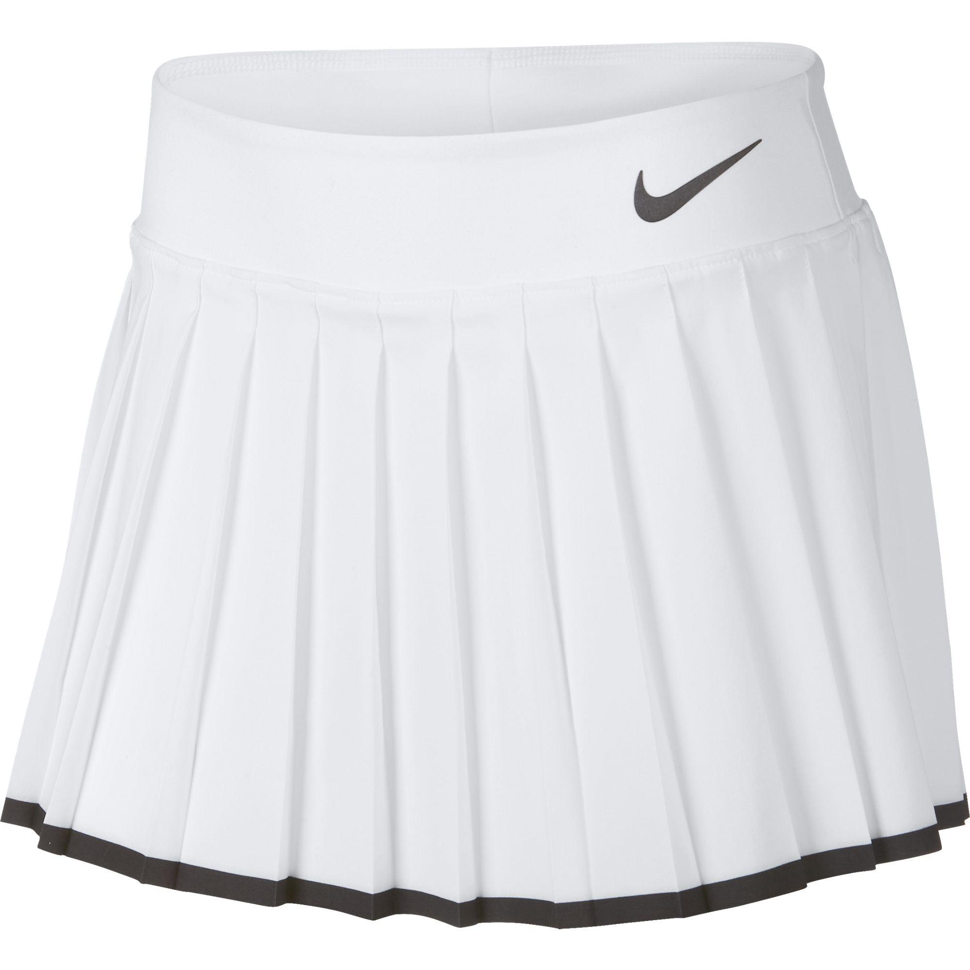Nike Girls Victory Tennis Skirt - White/Black - Tennisnuts.com