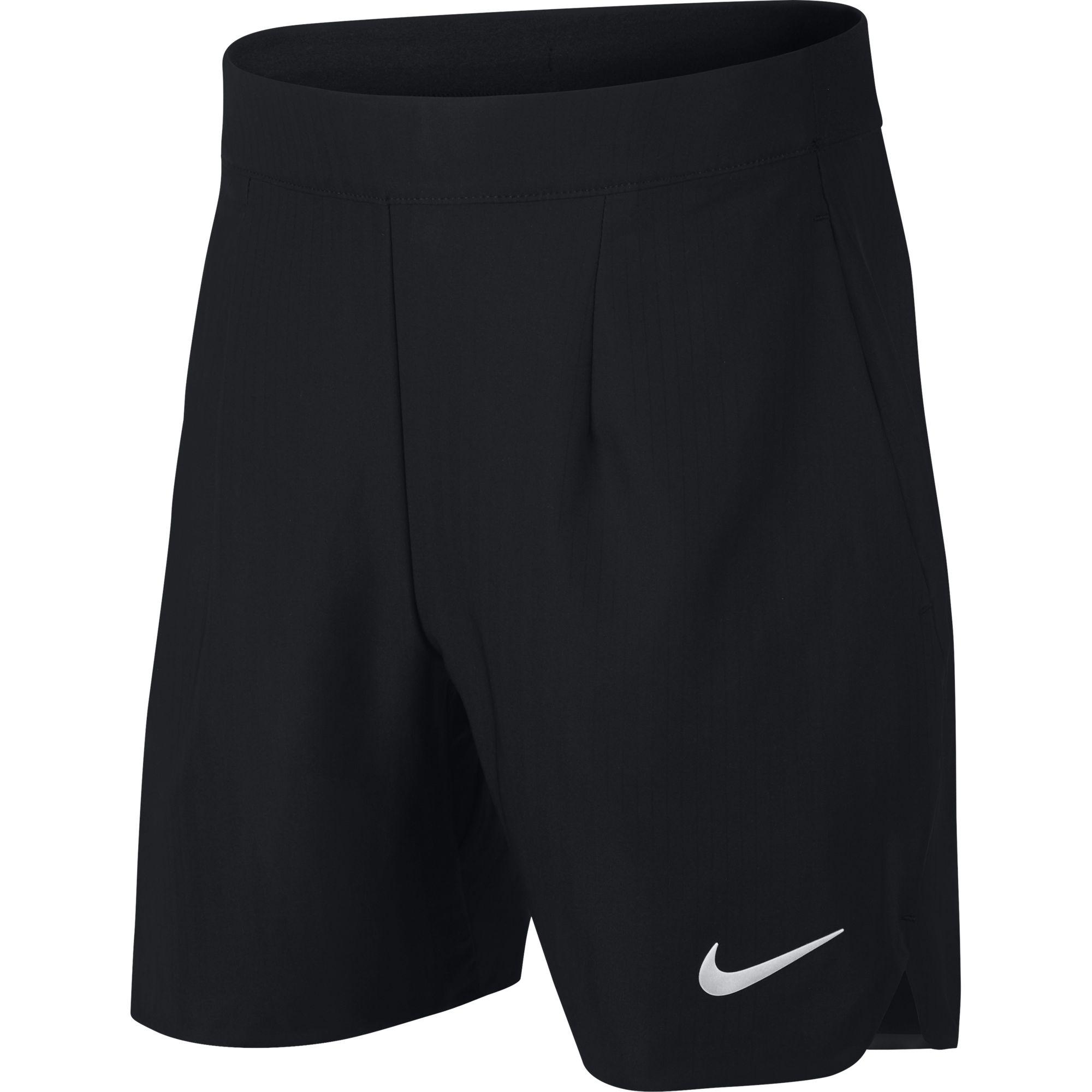 Nike Boys Court Ace Shorts - Black/White - Tennisnuts.com