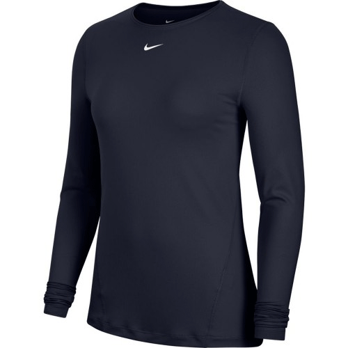 Nike Womens Long Sleeved Mesh Top - Navy Blue - Tennisnuts.com