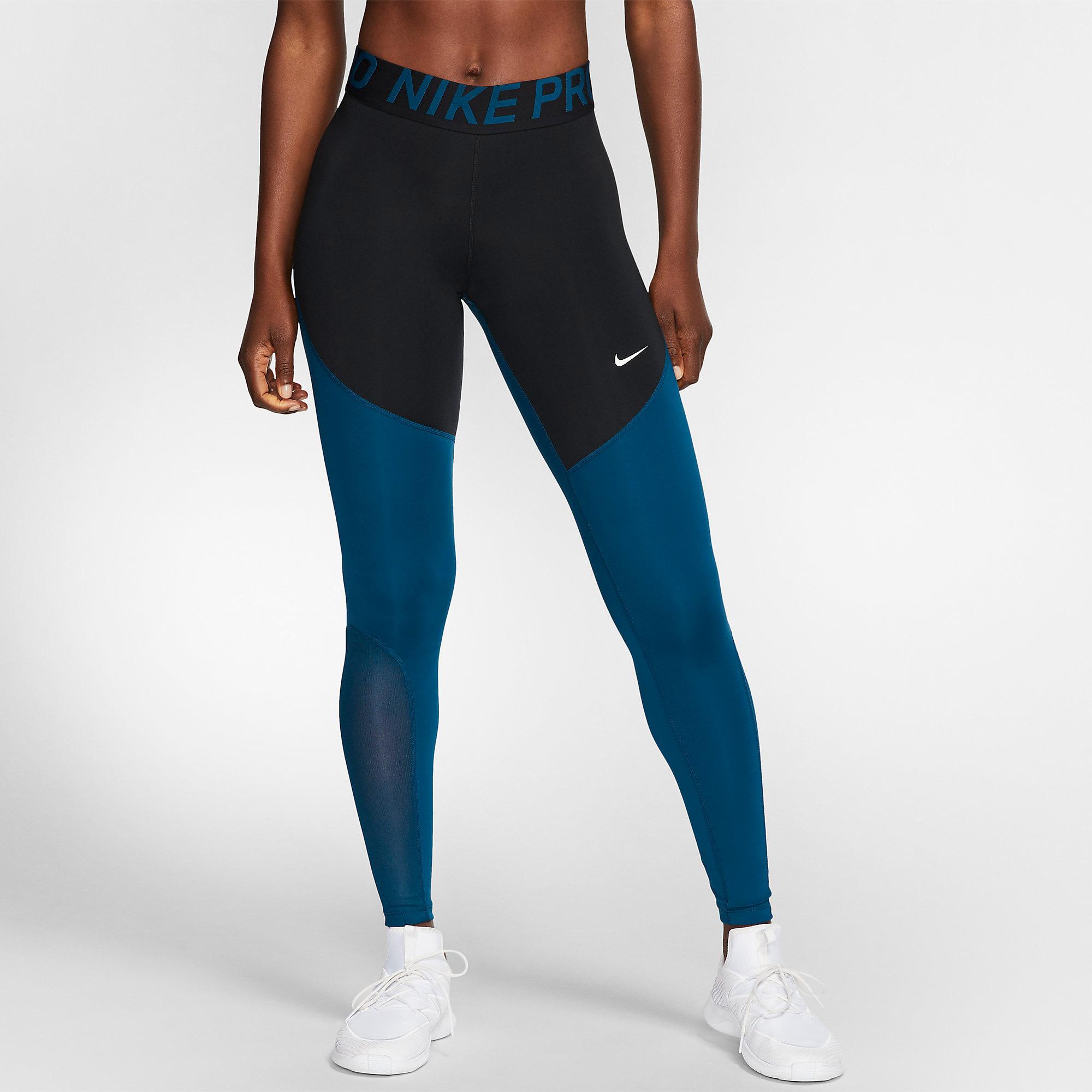 Nike Womens Pro Tights - Valerian Blue/Black - Tennisnuts.com