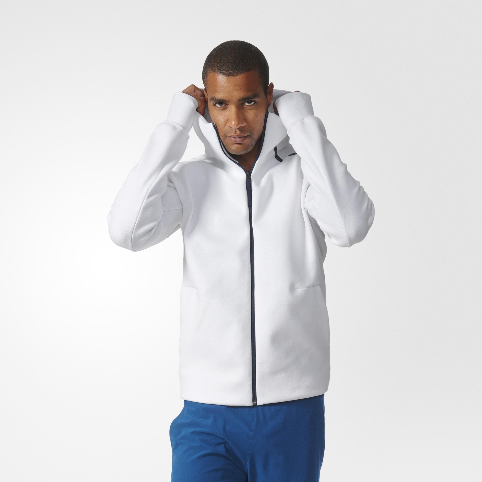 Adidas Mens Pro Daybreaker Hoodie - White - Tennisnuts.com