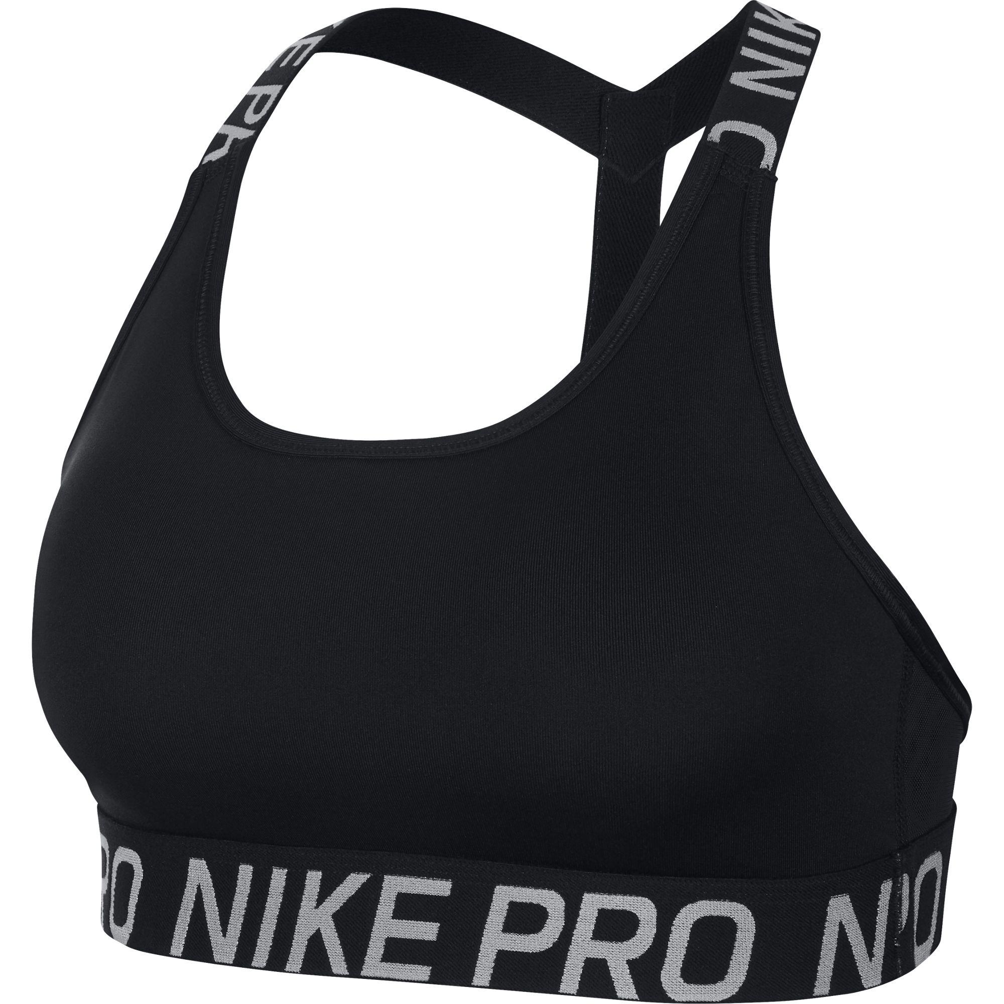 Nike Womens Classic T-Back Medium-Support Sports Bra - Black ...