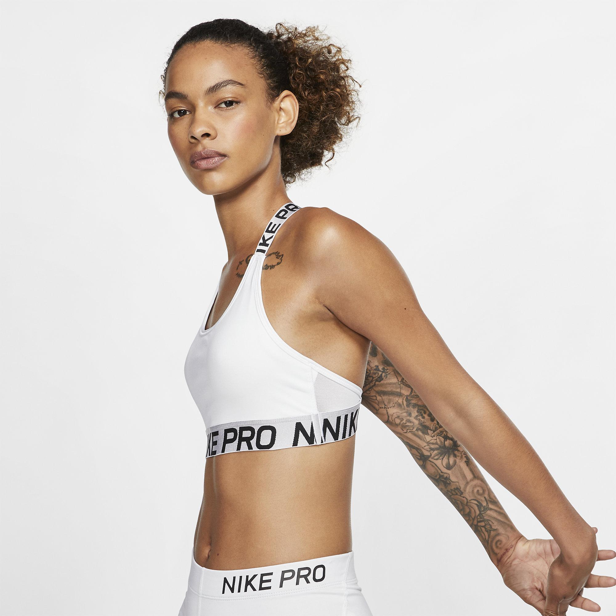 Nike Womens Classic T-Back Medium-Support Sports Bra - White