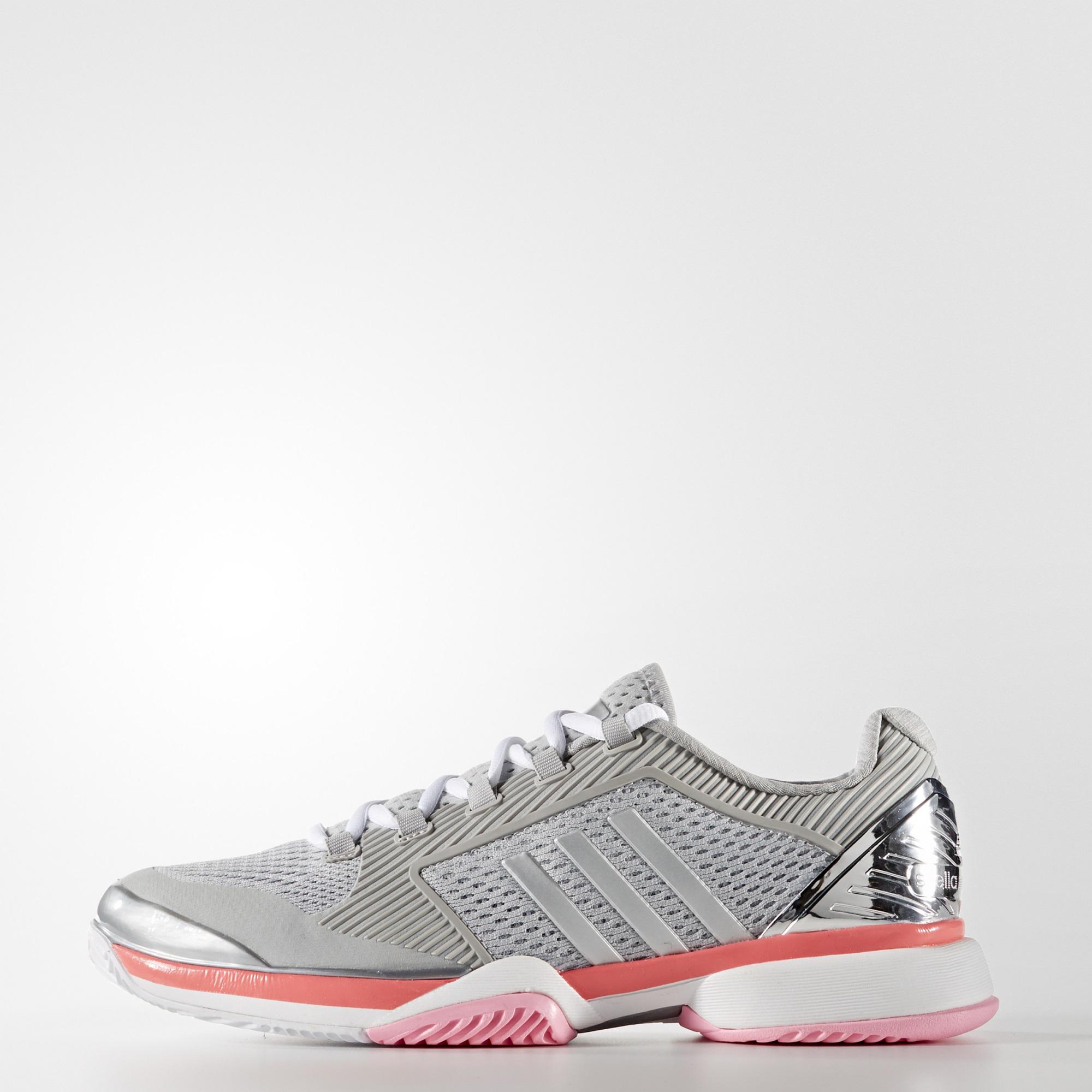 Adidas Womens SMC Barricade 2016 Tennis Shoes - Silver - Tennisnuts.com