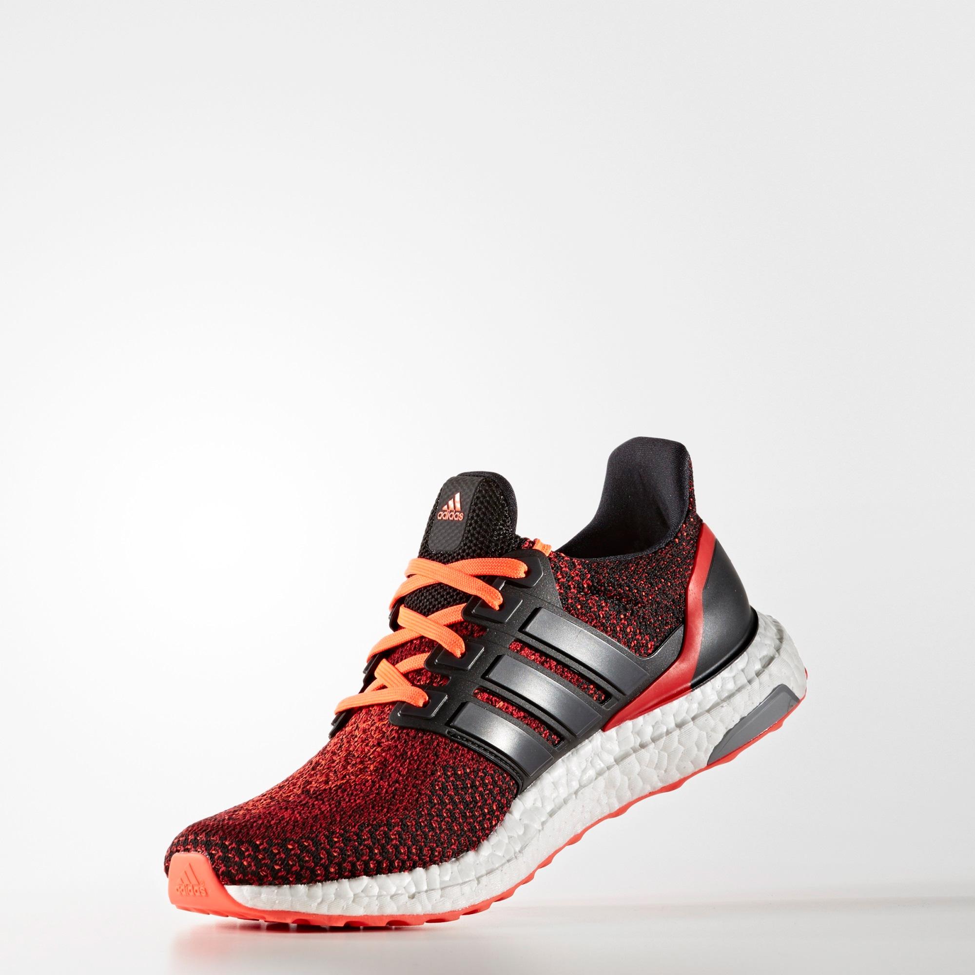 Adidas Mens Ultra Boost Running Shoes - Solar Red/Black - Tennisnuts.com