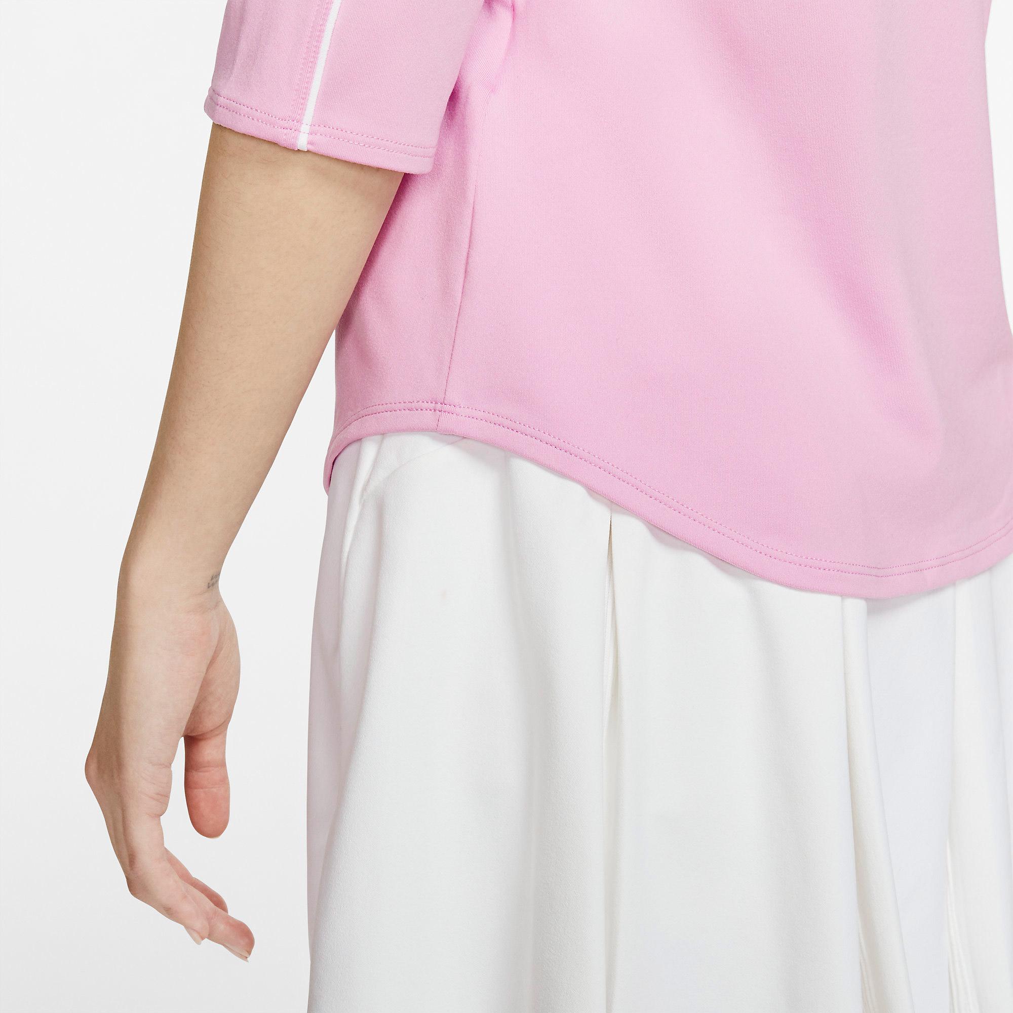 Nike Womens 3/4 Sleeve Tennis Top Pink Rise