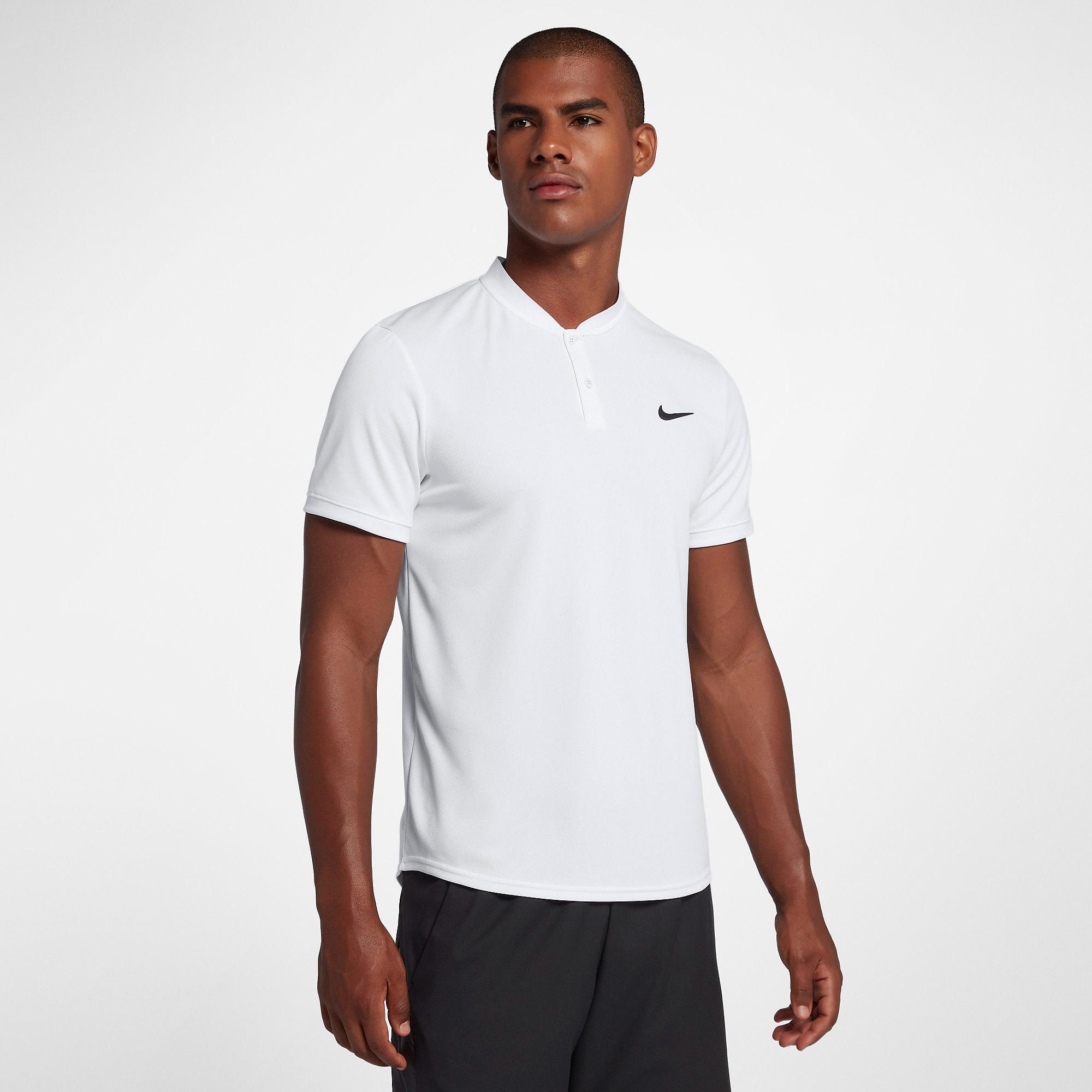 Nike Mens Dri-FIT Blade Polo - White/Black - Tennisnuts.com