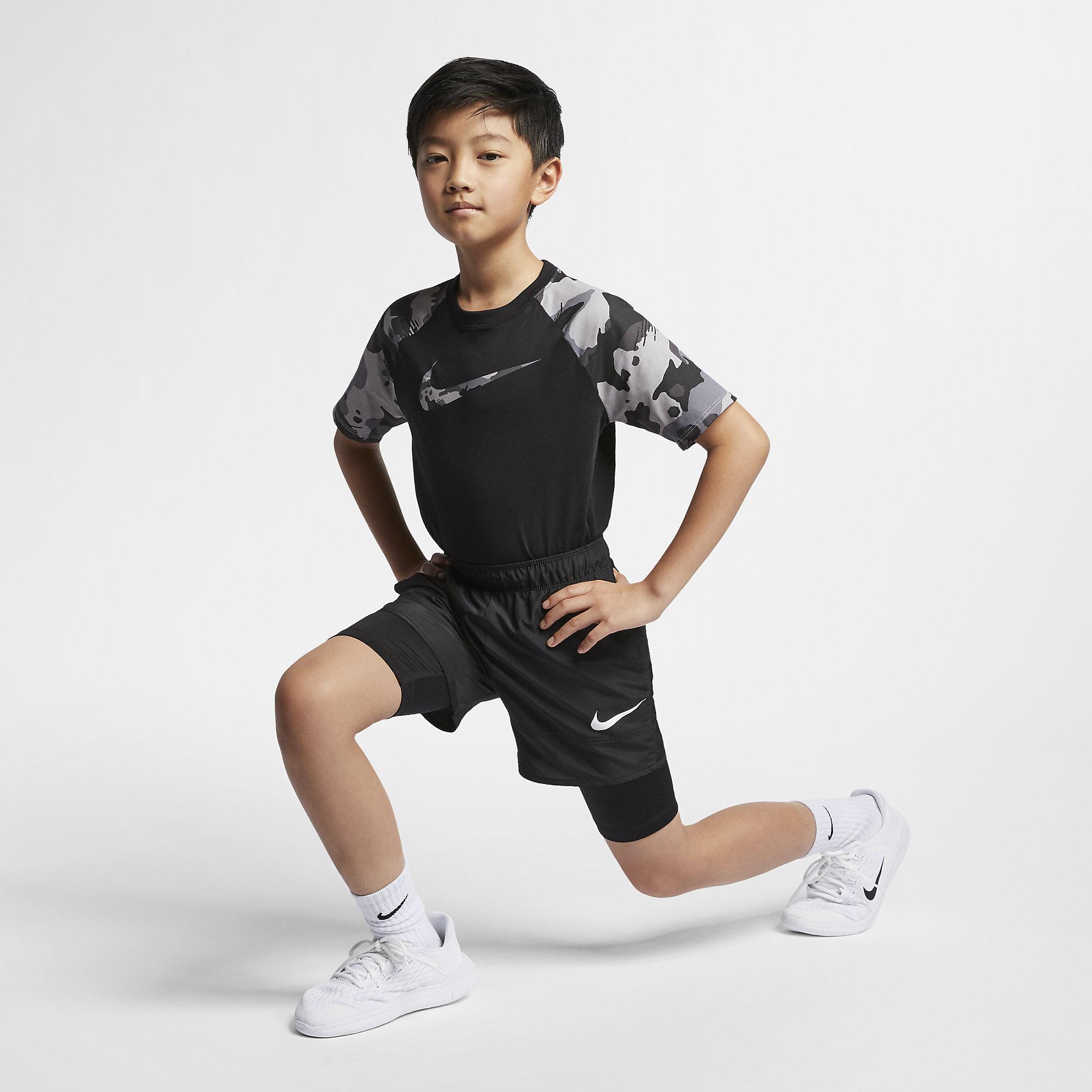 Nike Boys Hybrid Training Shorts - Black/White - Tennisnuts.com