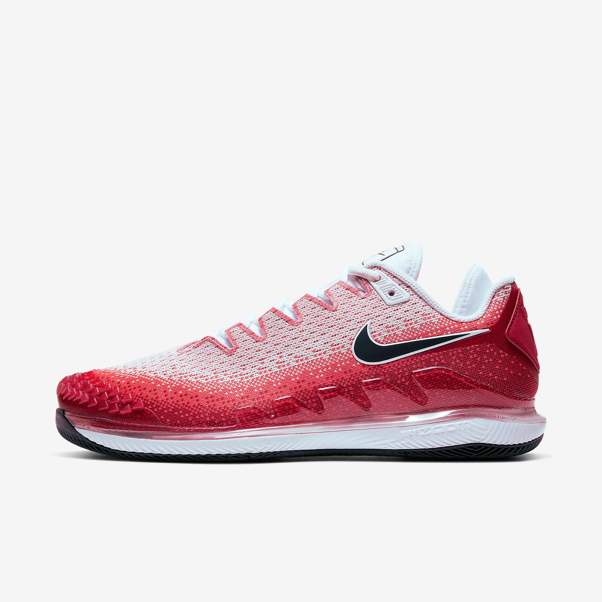 Nike Mens Air Zoom Vapor X Knit Tennis Shoes - Red/White - Tennisnuts.com