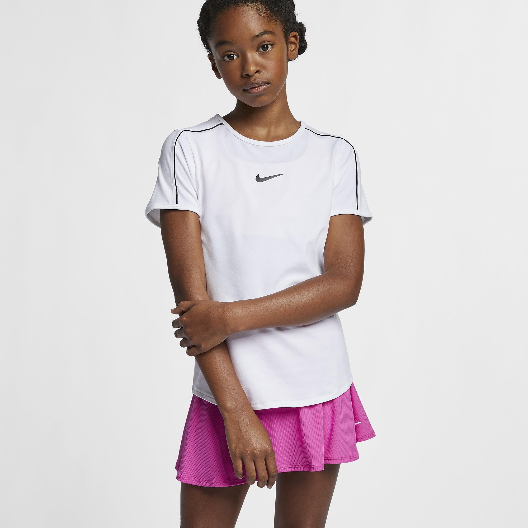 Nike Girls Dri-FIT Tennis Top - White - Tennisnuts.com