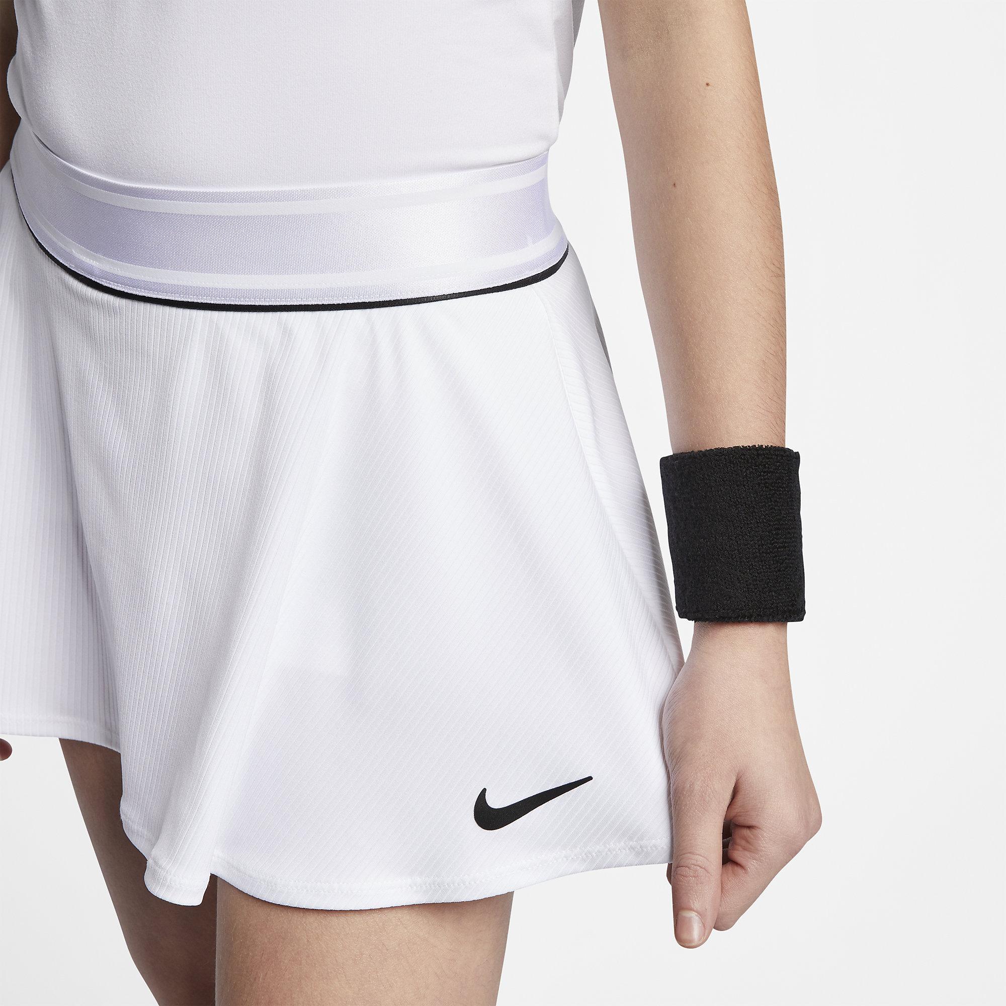 Nike Girls Dri-FIT Tennis Skort - White/Black - Tennisnuts.com