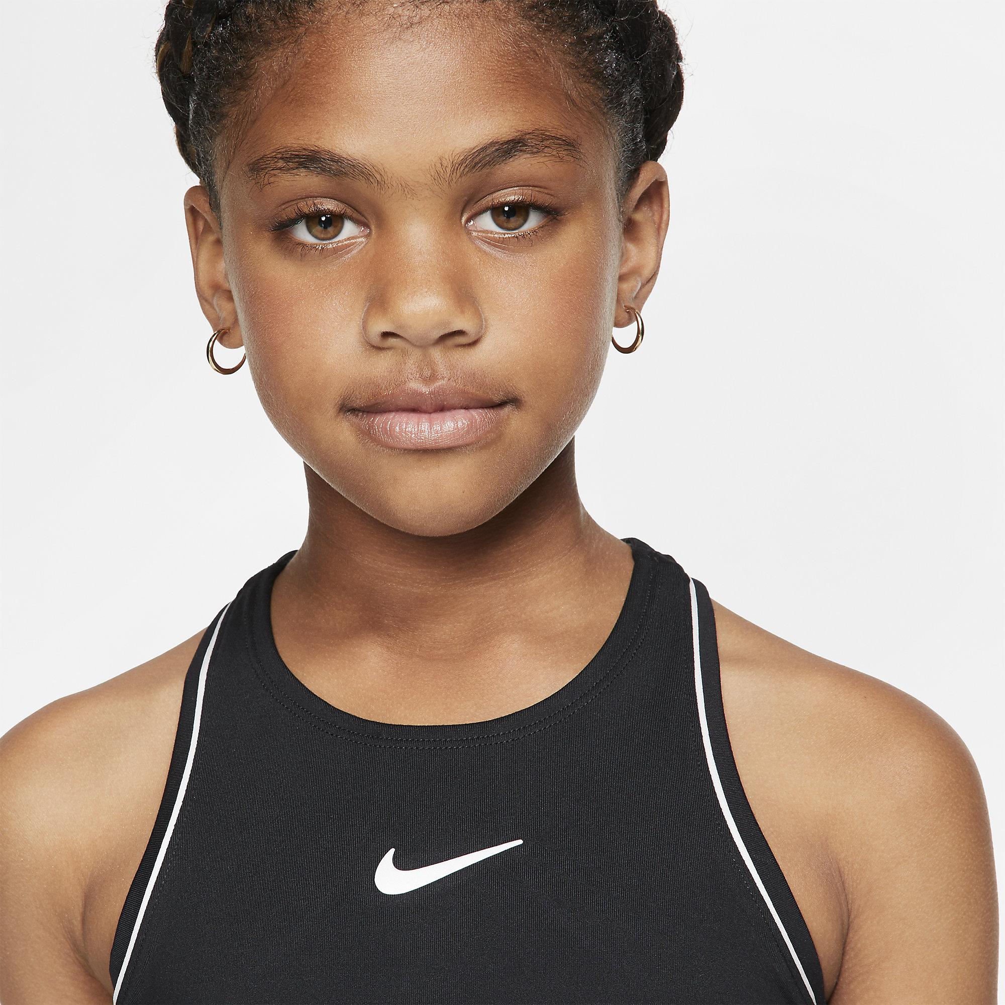 Nike Girls Dri-FIT Tennis Tank - Black/White - Tennisnuts.com