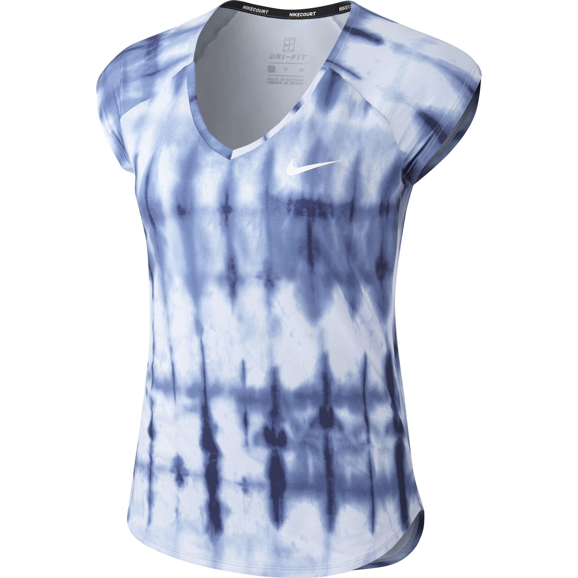 Nike Womens Pure Tennis Top Royal Tint/White