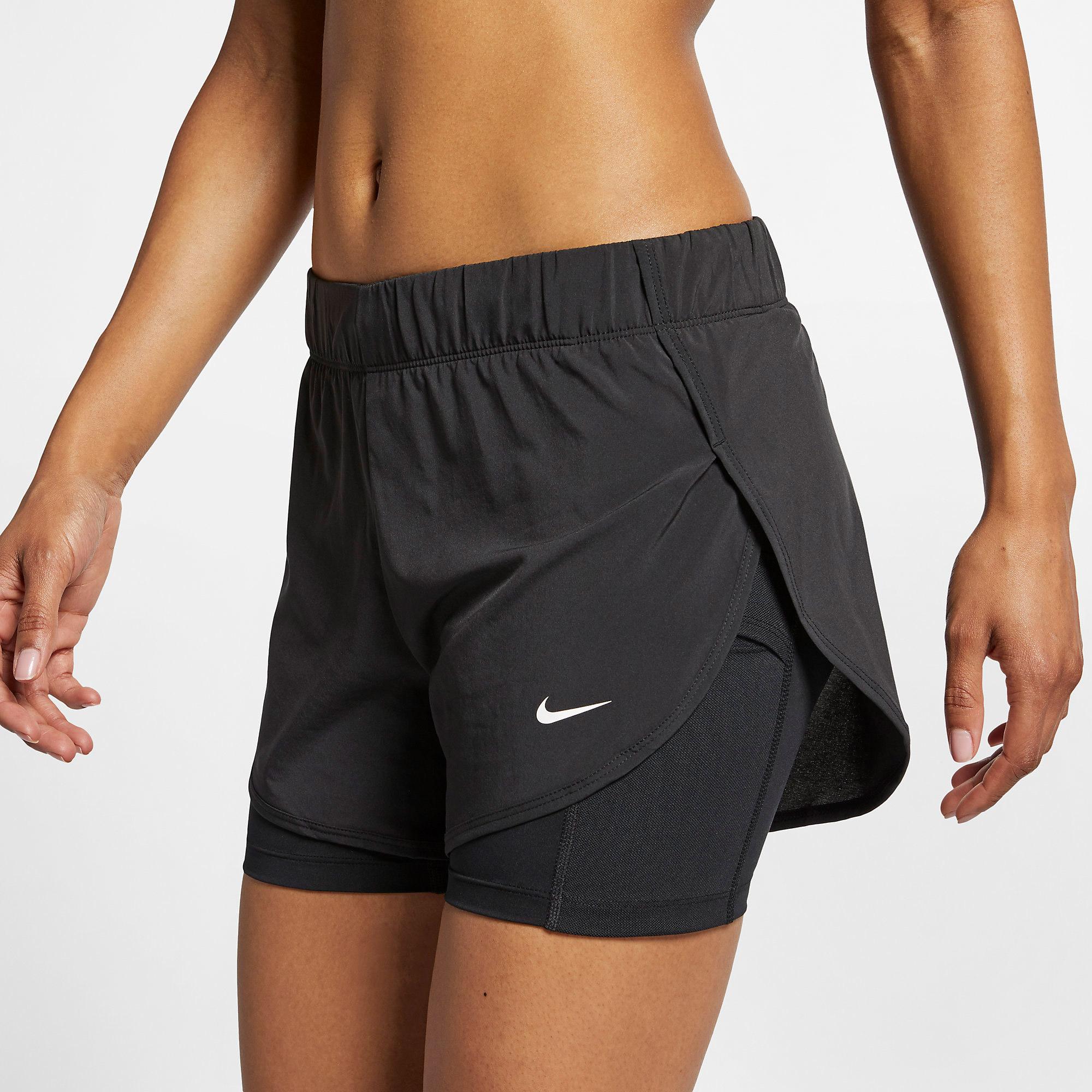 Nike Womens Flex 2in1 Shorts - Black - Tennisnuts.com