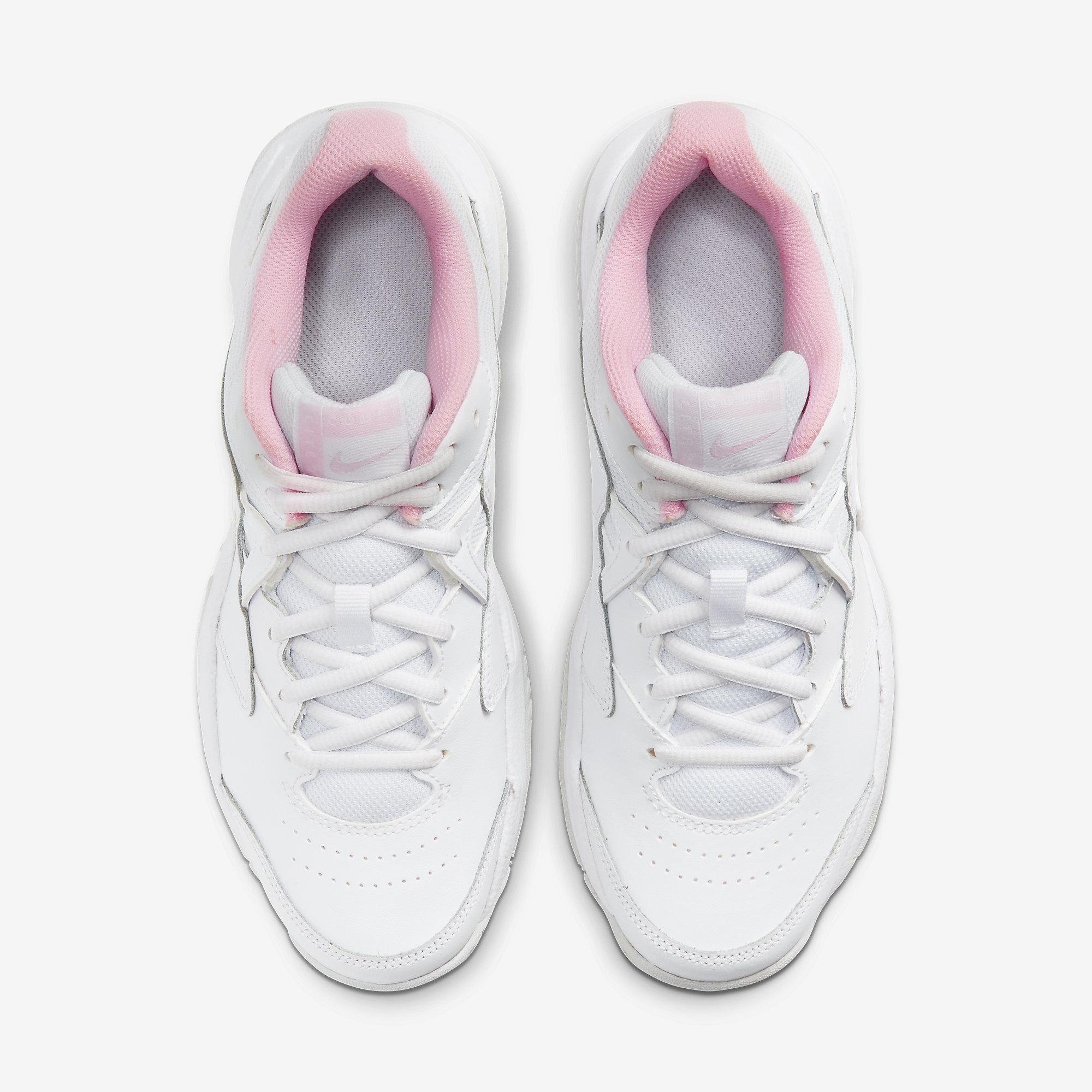 white & pink nikecourt lite 2 sneakers