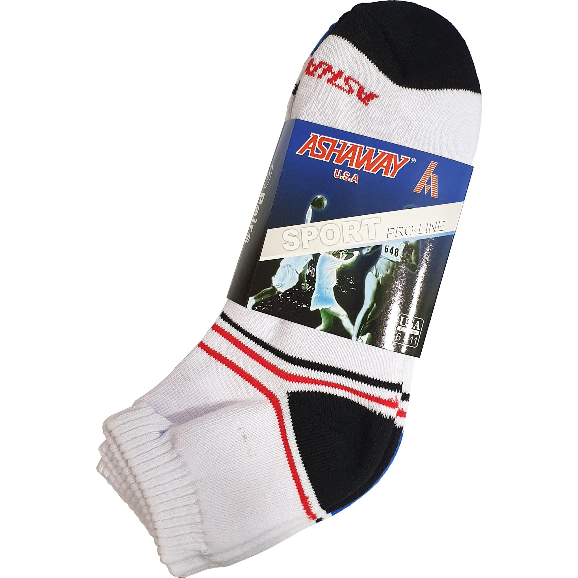 Ashaway Trainer Sports Socks (3 Pairs) Multicoloured