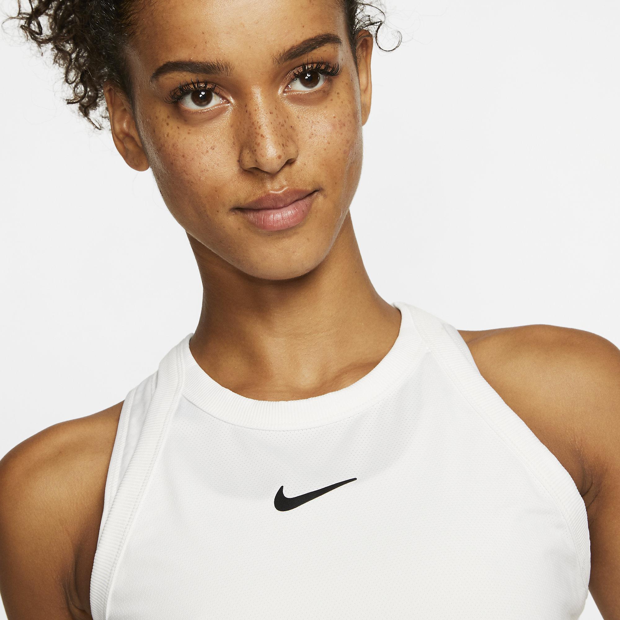 Nike Womens Dri-FIT Tennis Tank - White - Tennisnuts.com