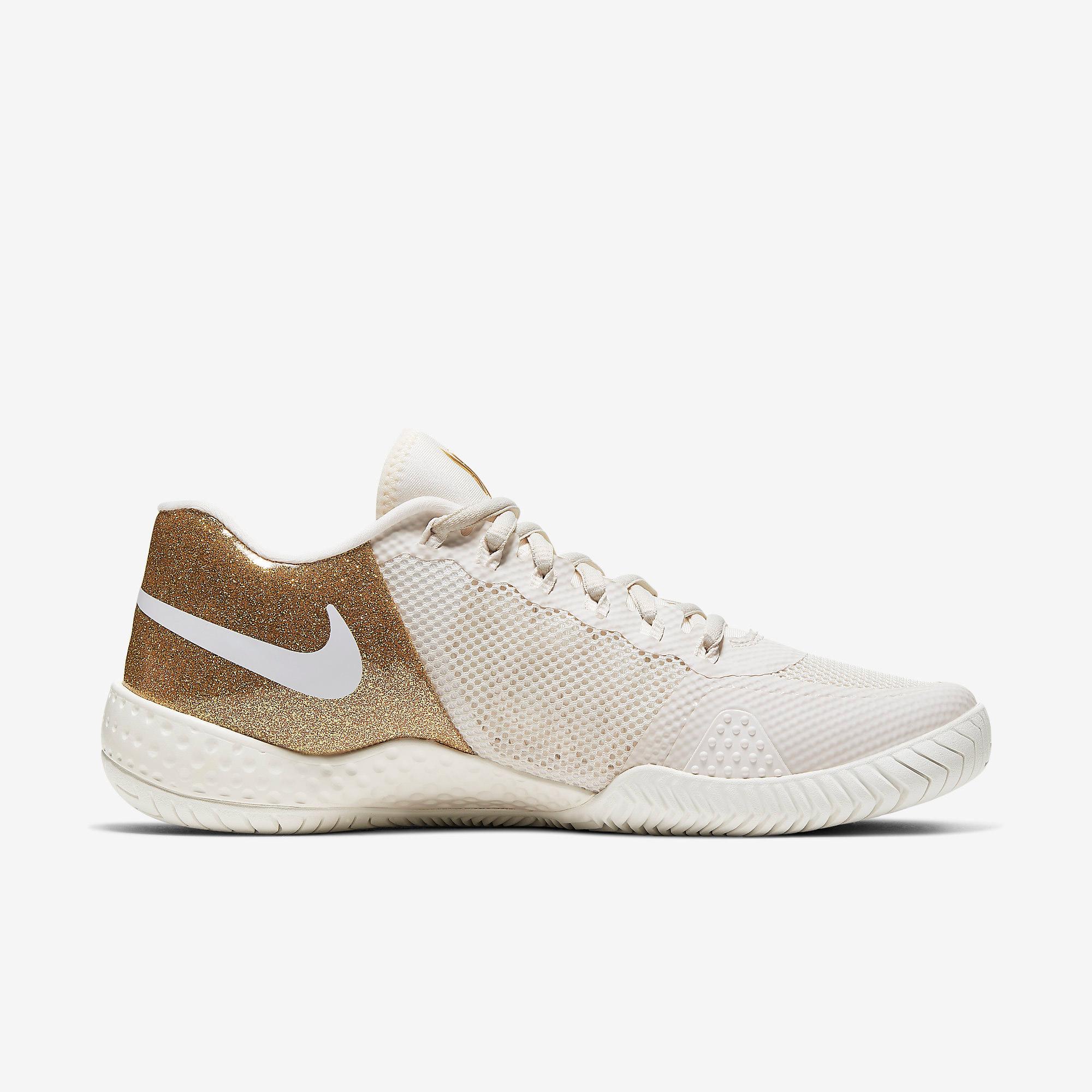Nike Womens Flare 2 Tennis Shoes - Phantom/Metallic Gold - Tennisnuts.com