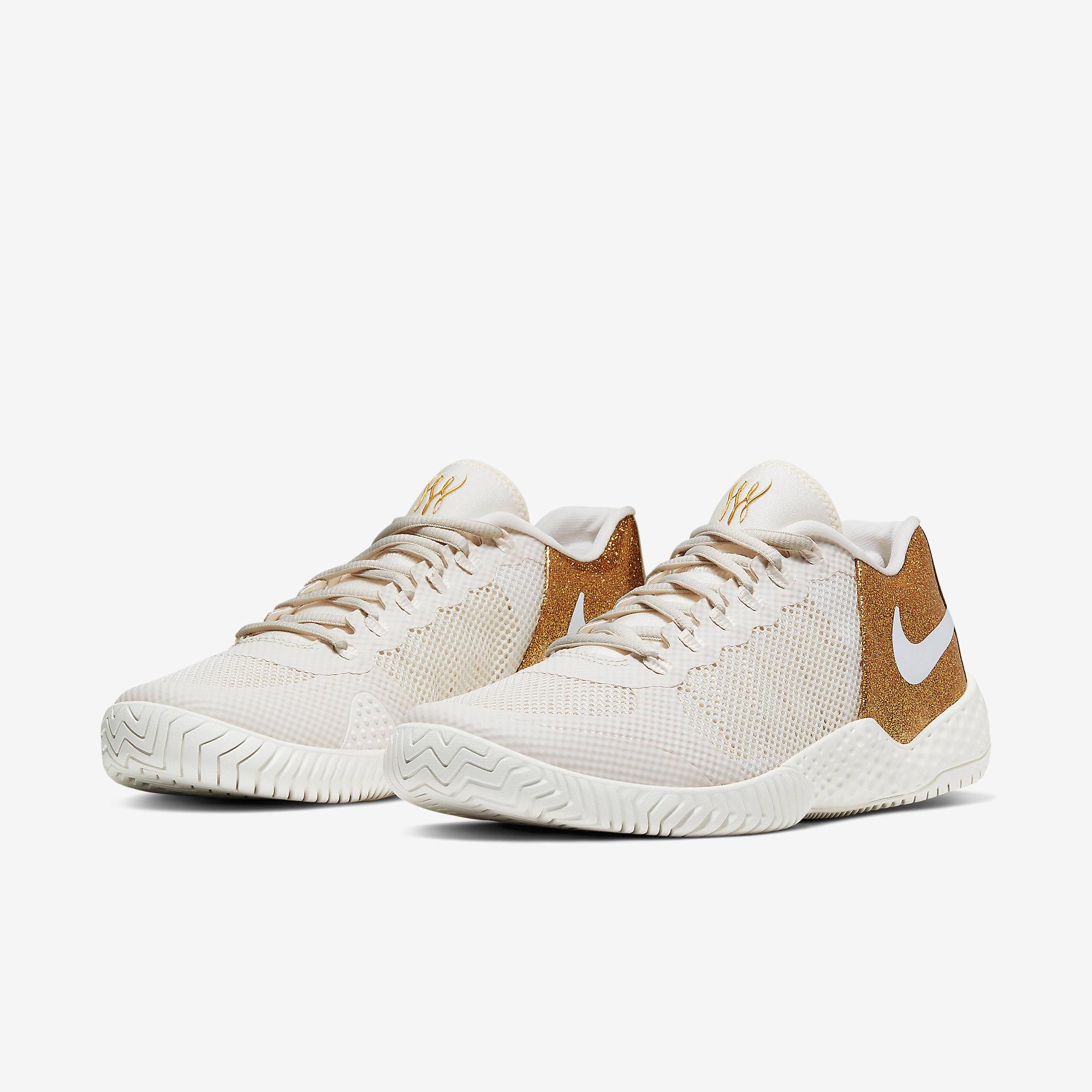 Nike Womens Flare 2 Tennis Shoes - Phantom/Metallic Gold - Tennisnuts.com