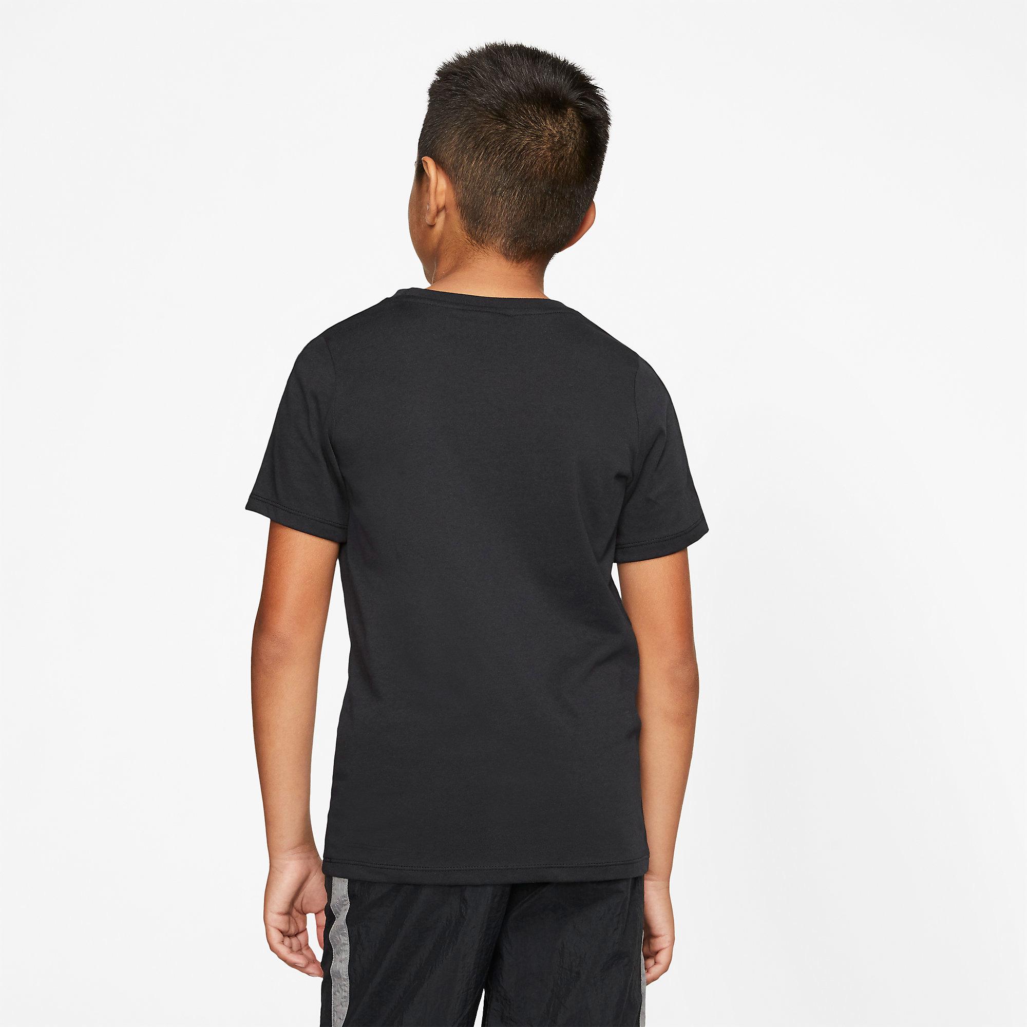 Nike Boys Sportswear T-Shirt - Black/Metallic Gold - Tennisnuts.com