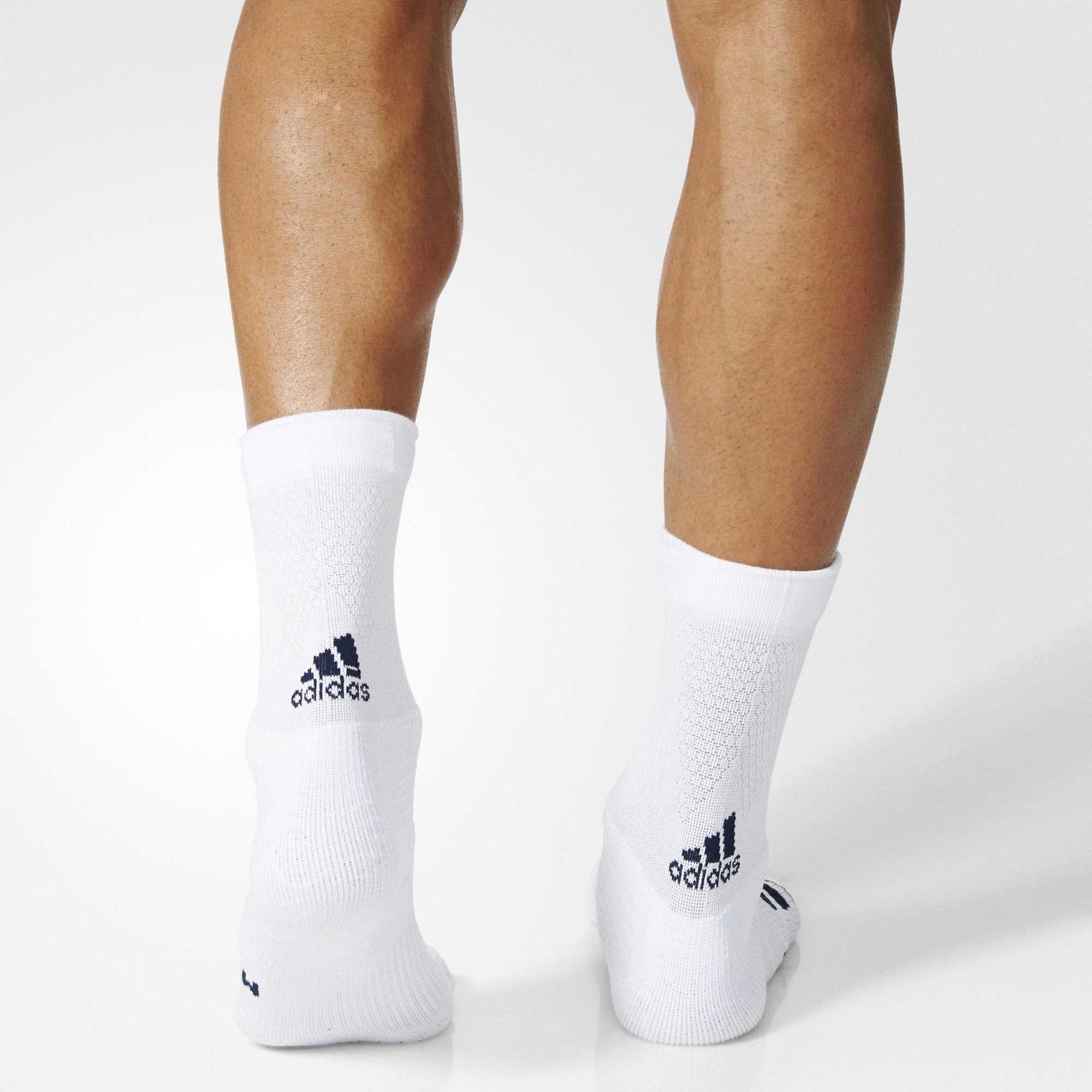 Adidas Tennis ID Crew Socks (1 Pair) - White/Black - Tennisnuts.com