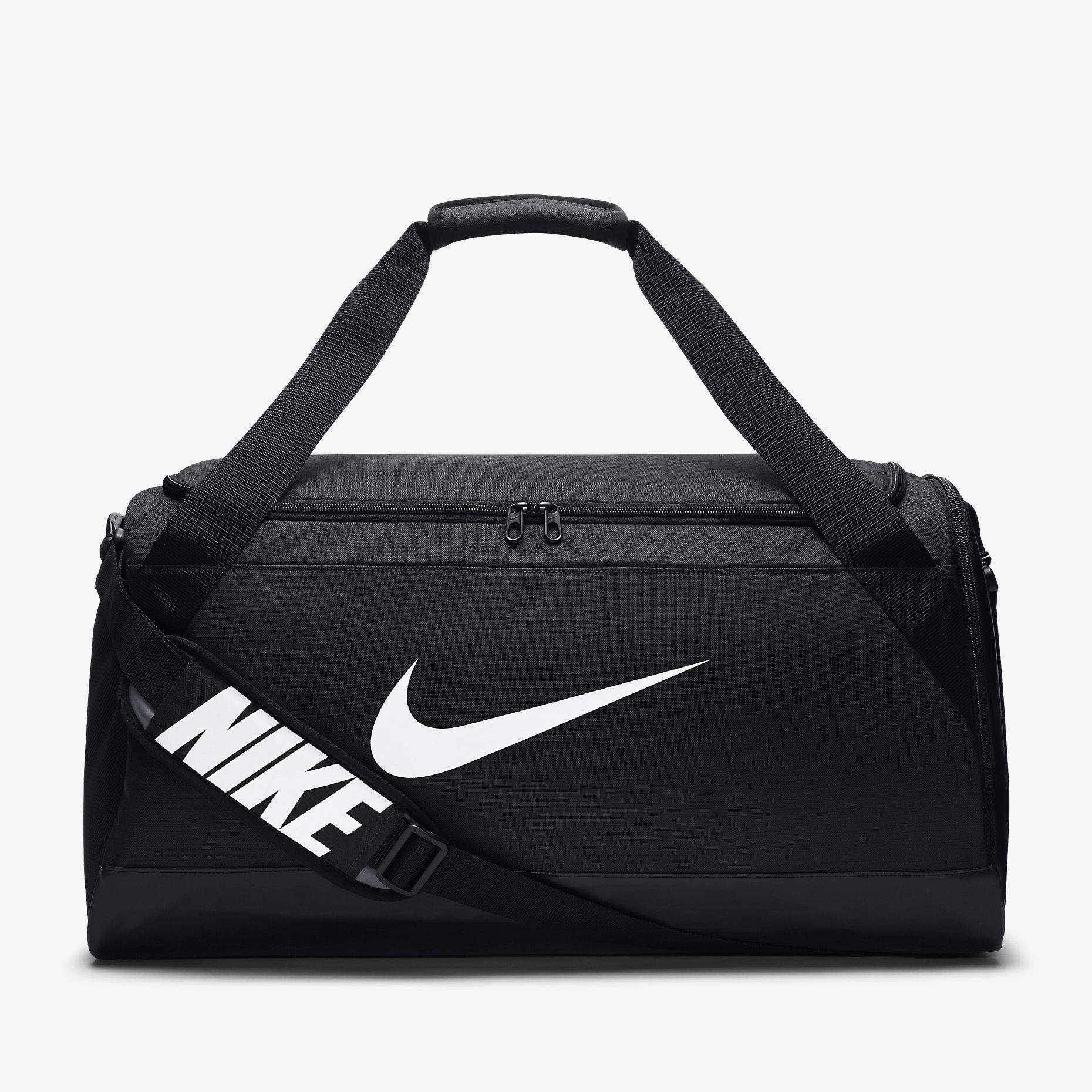 Nike Brasilia Medium Training Duffel Bag - Black/White - Tennisnuts.com
