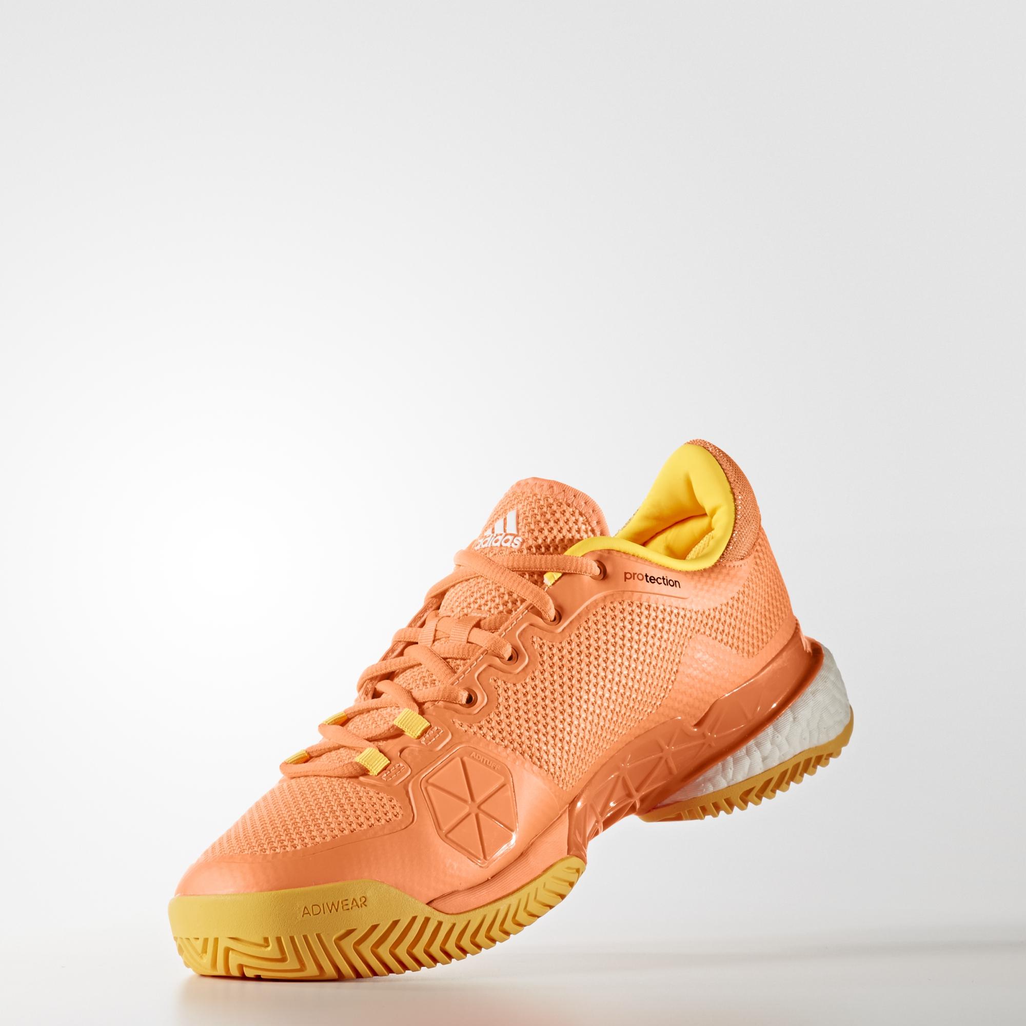 Adidas Mens Barricade Boost Tennis Shoes - Glow Orange/White ...