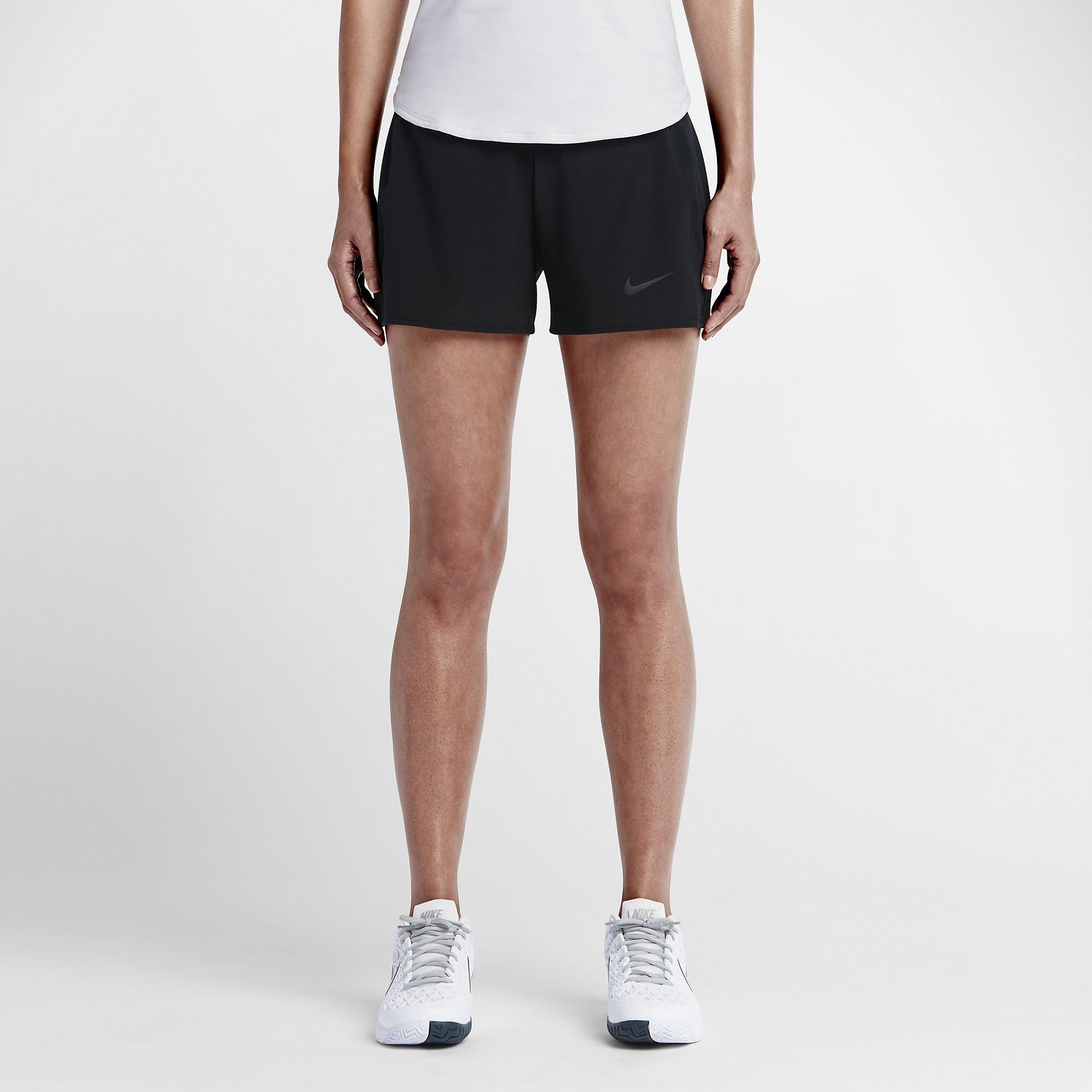 Nike Womens Baseline Tennis Shorts - Black - Tennisnuts.com