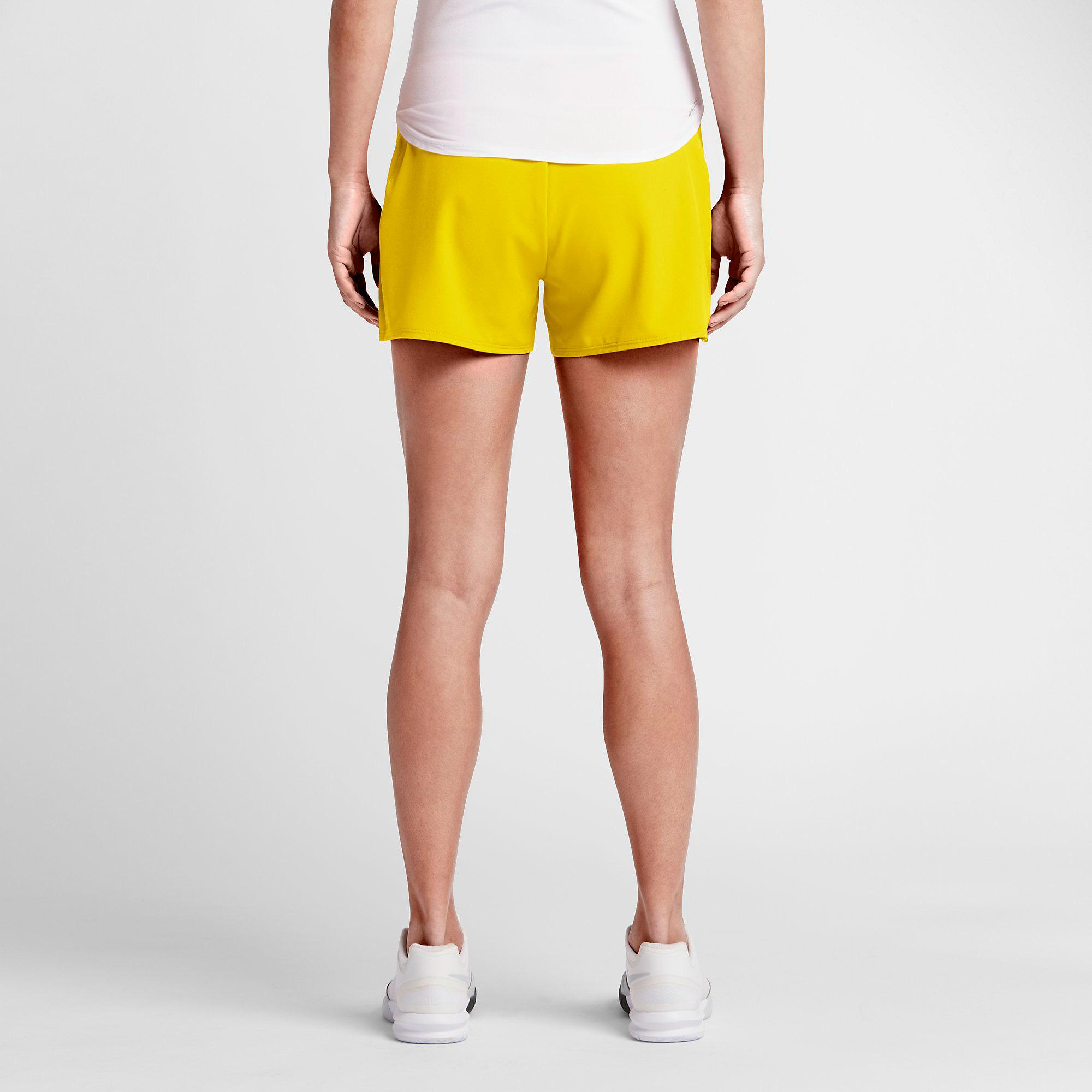 Nike Womens Baseline Tennis Shorts Opti Yellow