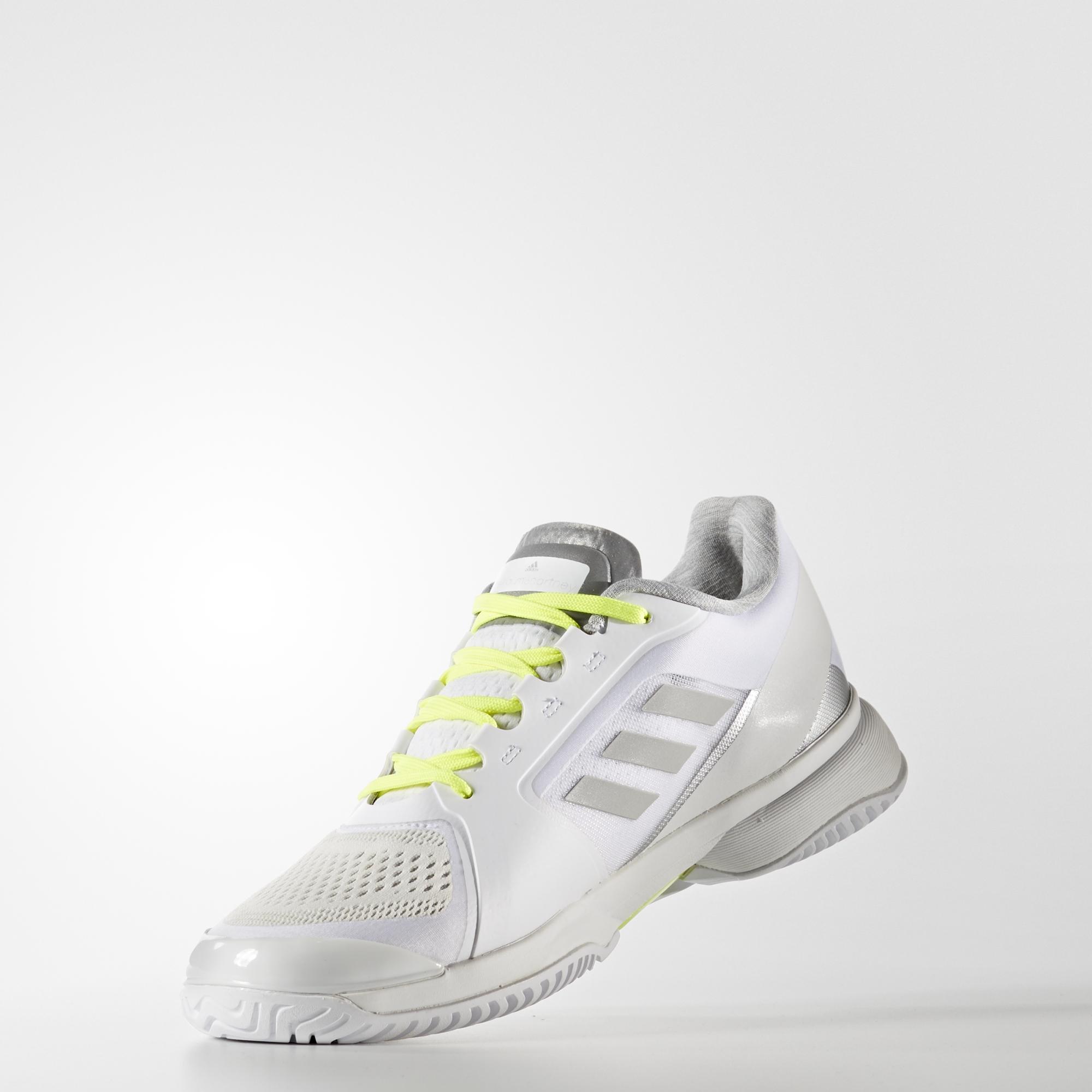 Adidas Womens SMC Barricade 2017 Tennis Shoes - White - Tennisnuts.com