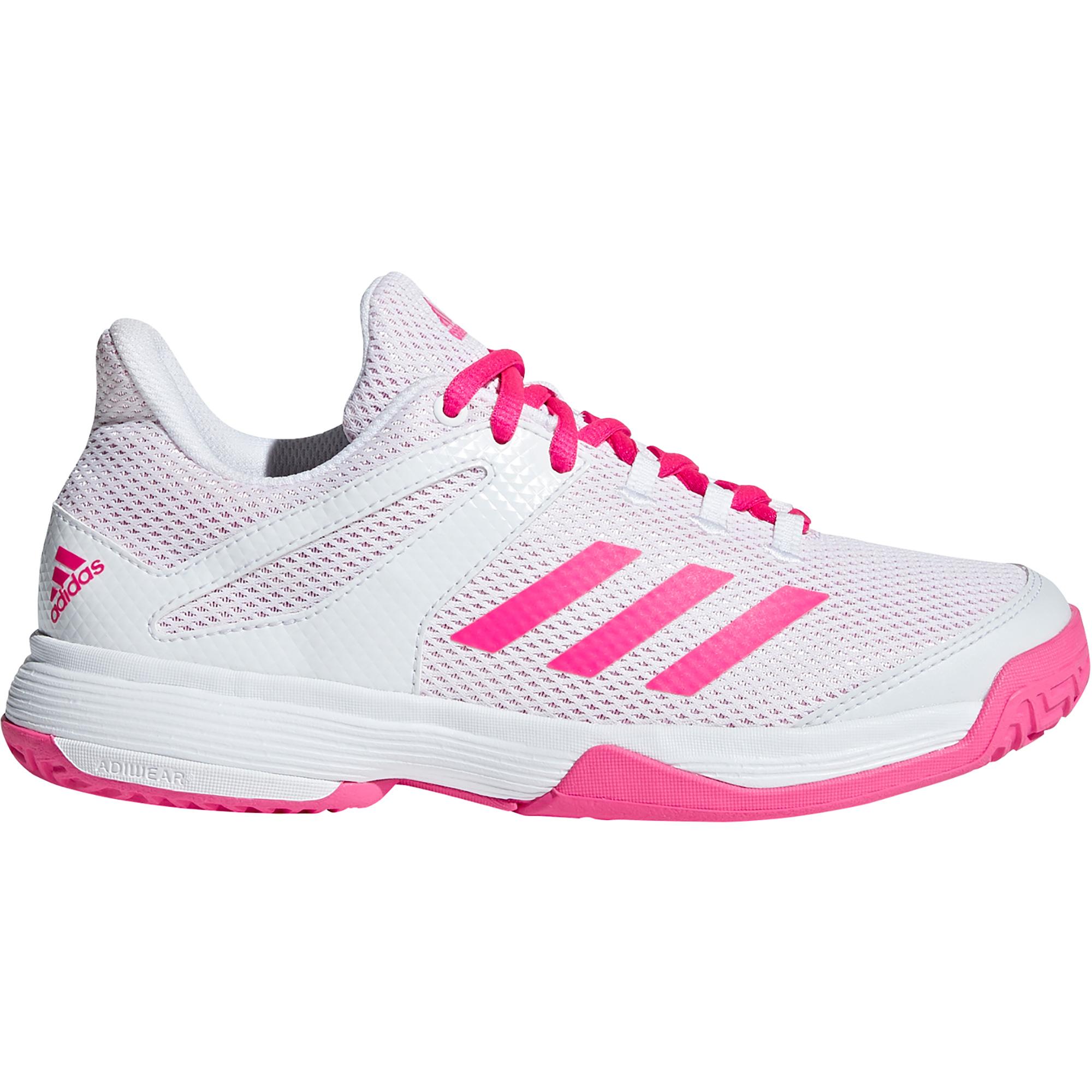 Adidas Kids Adizero Club Tennis Shoes White/Pink