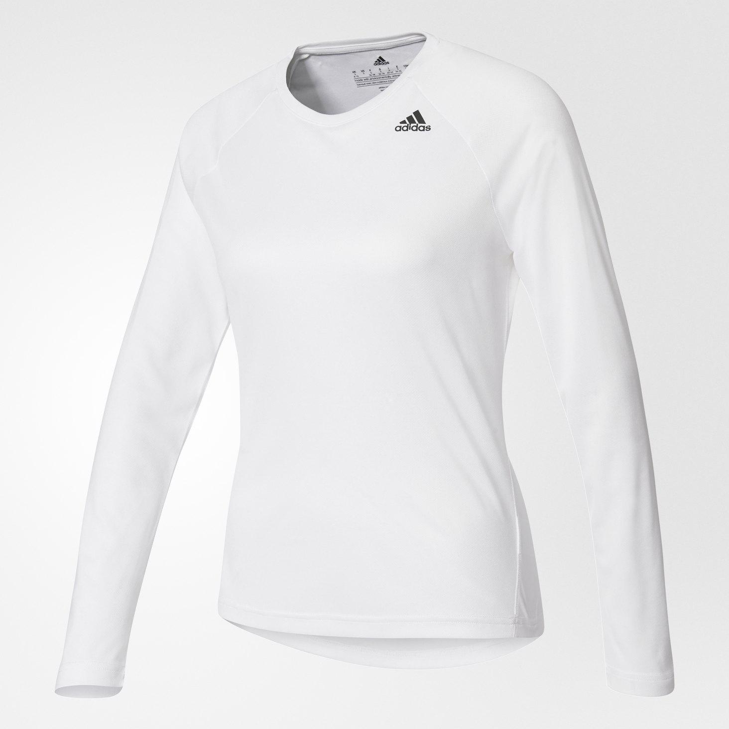 adidas women's white long sleeve top