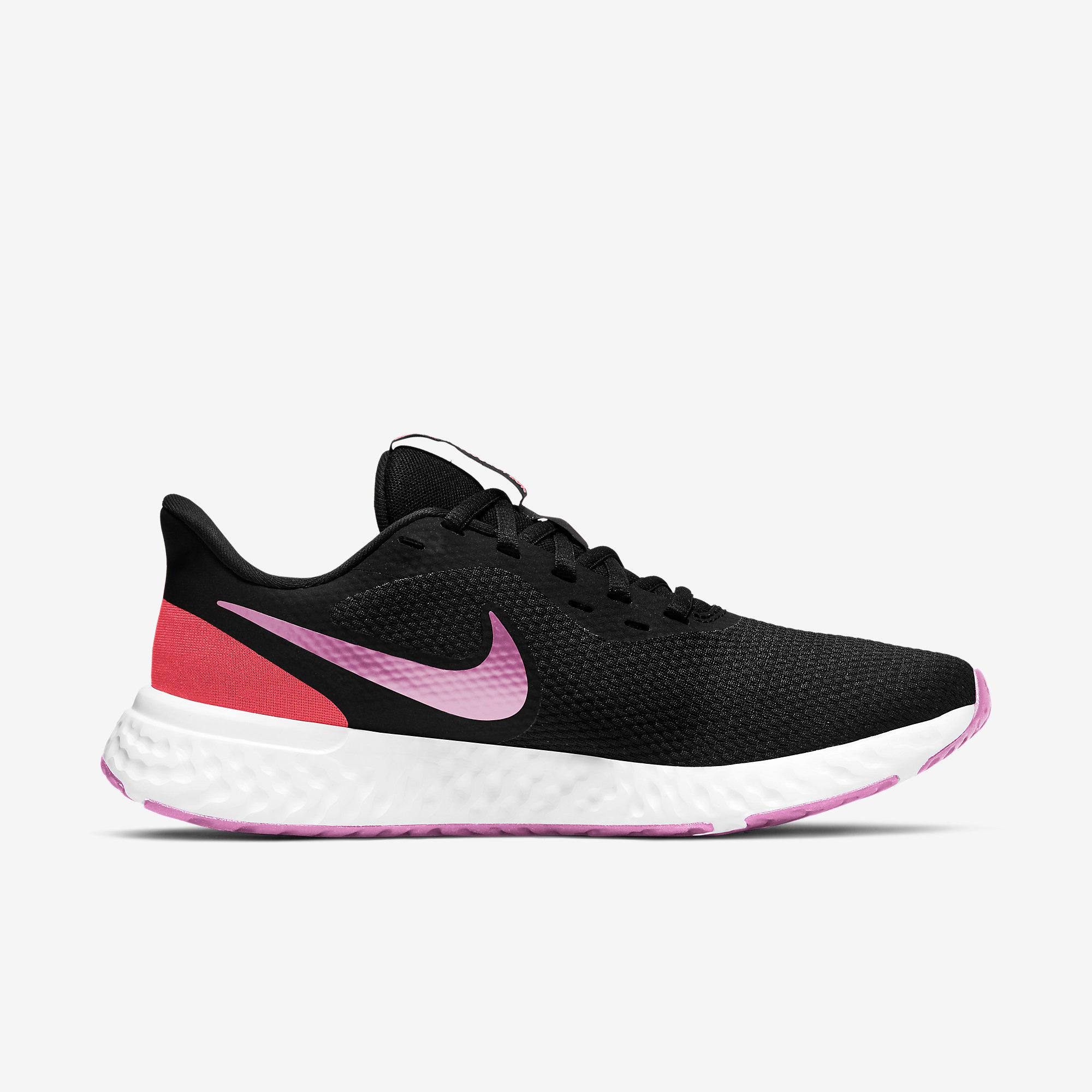 Nike Womens Revolution 5 Running Shoes - Black/Flash Crimson ...