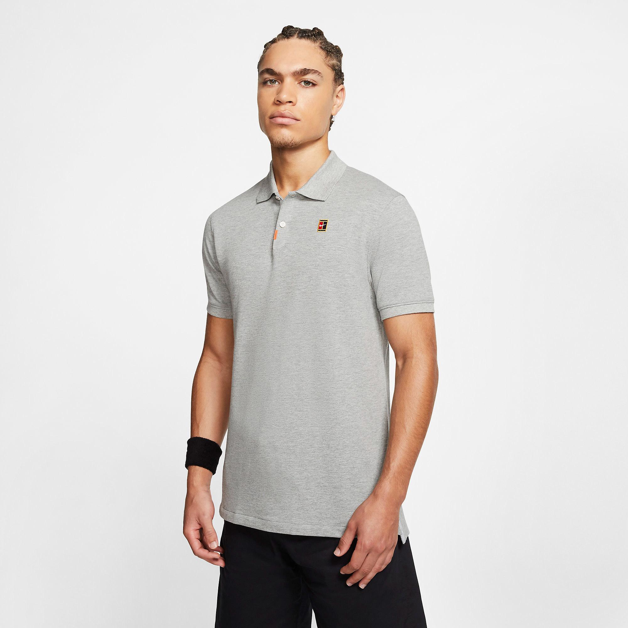 Nike Mens Slim Fit Polo - Dark Grey - Tennisnuts.com