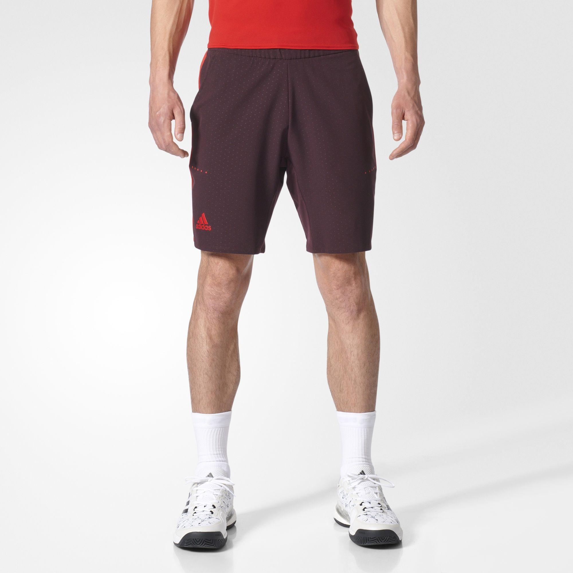 Adidas Mens Barricade Bermuda Shorts - Dark Burgundy/Scarlet Red ...
