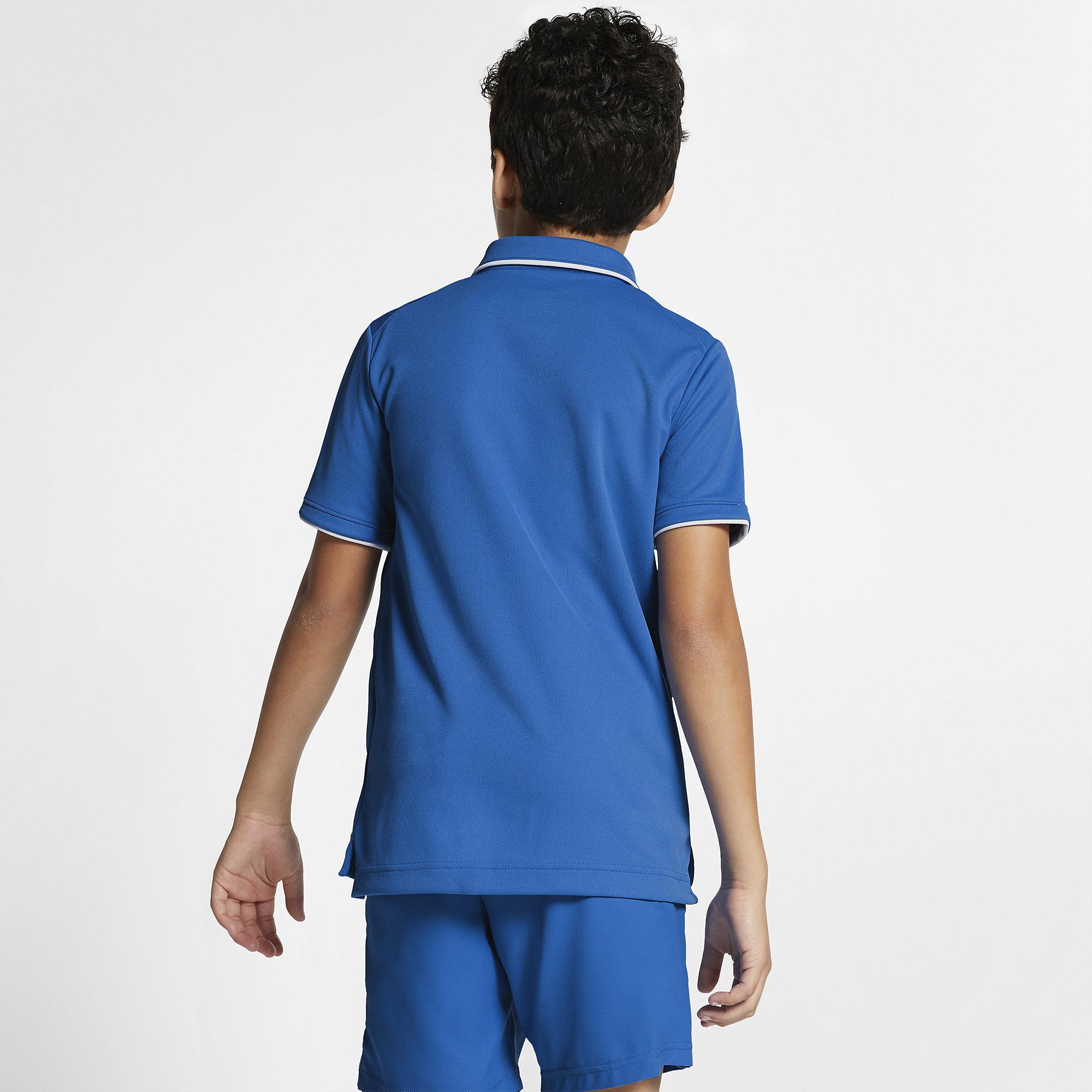Nike Boys Dri-FIT Tennis Polo - Signal Blue - Tennisnuts.com
