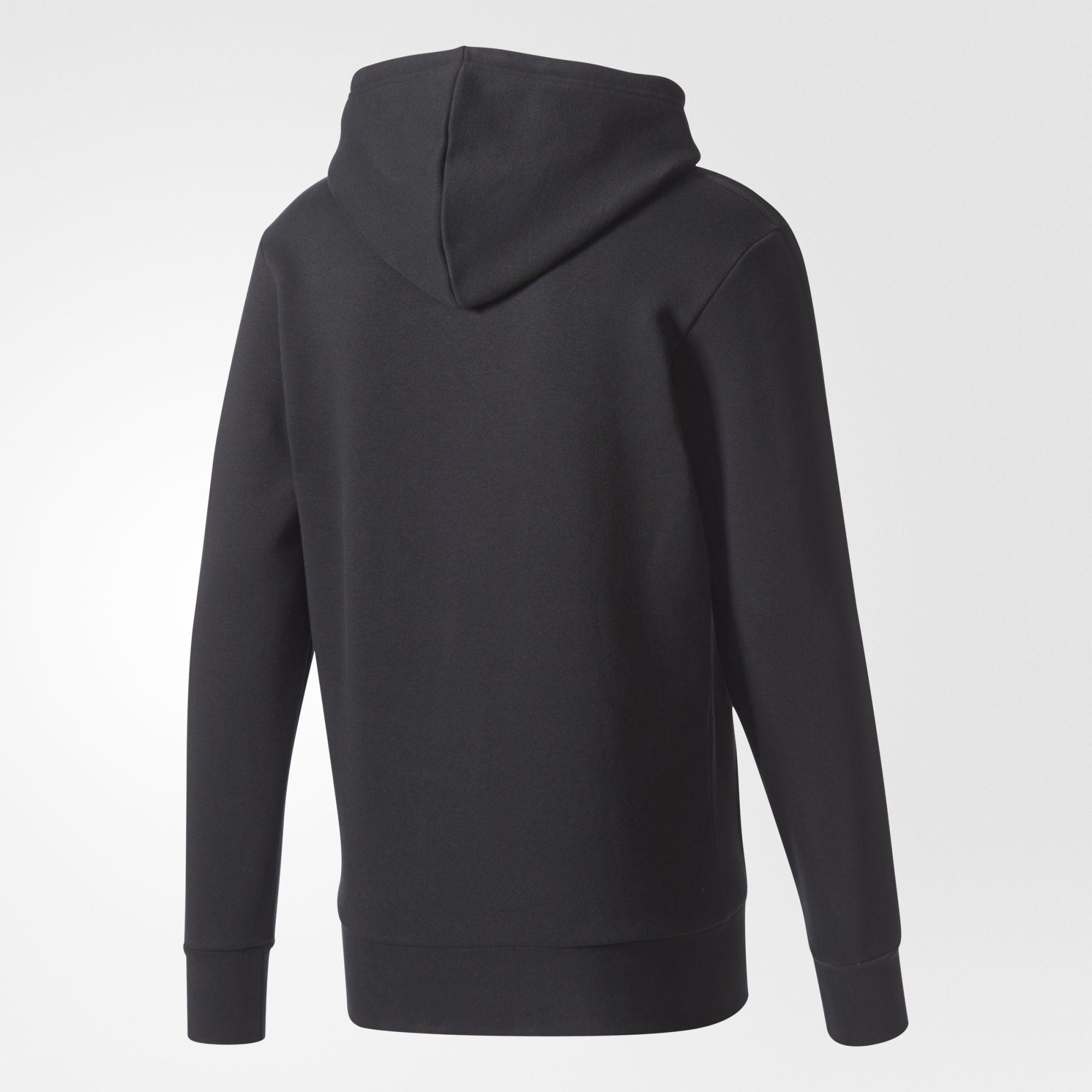 Adidas Mens Essentials 3 Stripes Hoodie - Black - Tennisnuts.com