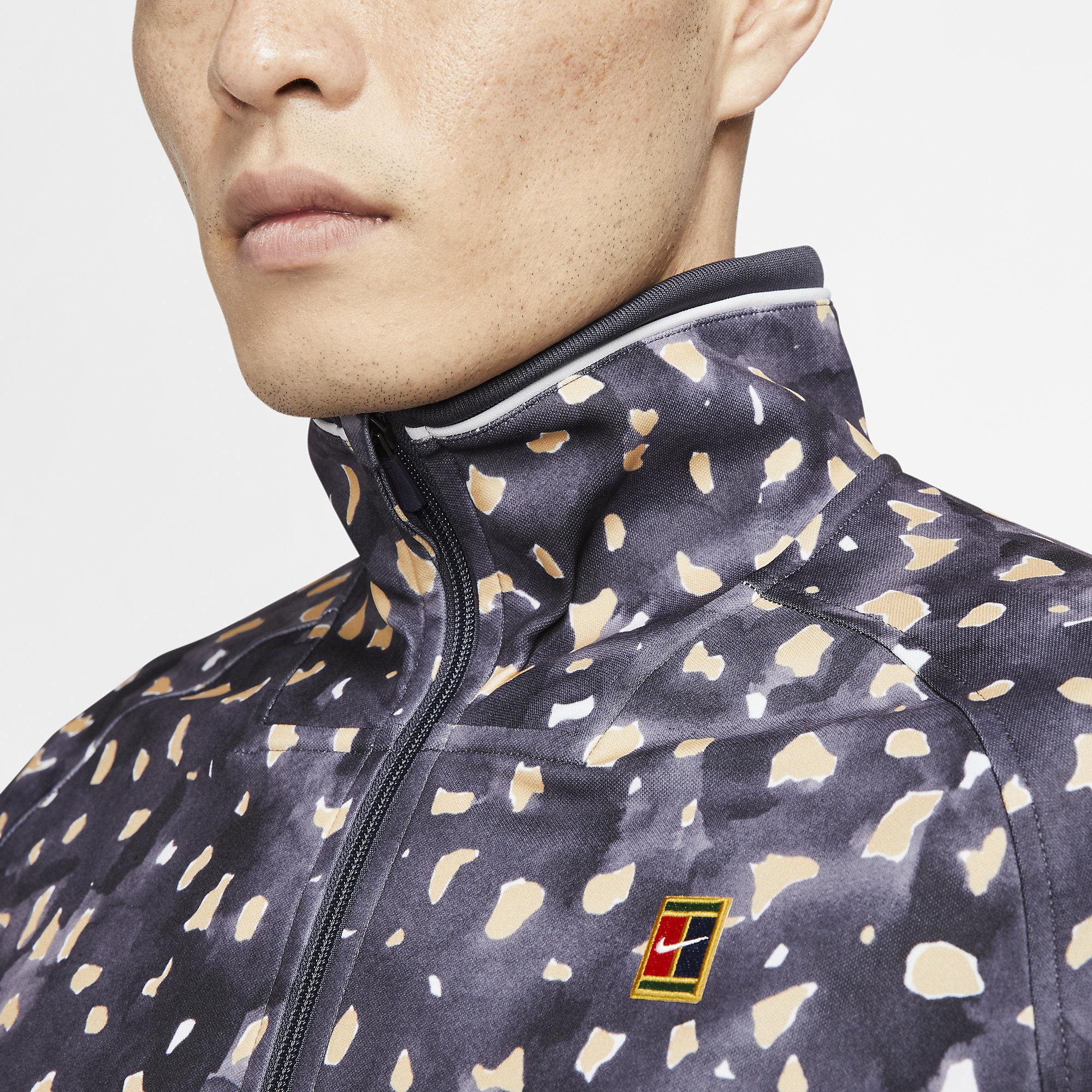 Nike Mens Tennis Jacket Gridiron/White