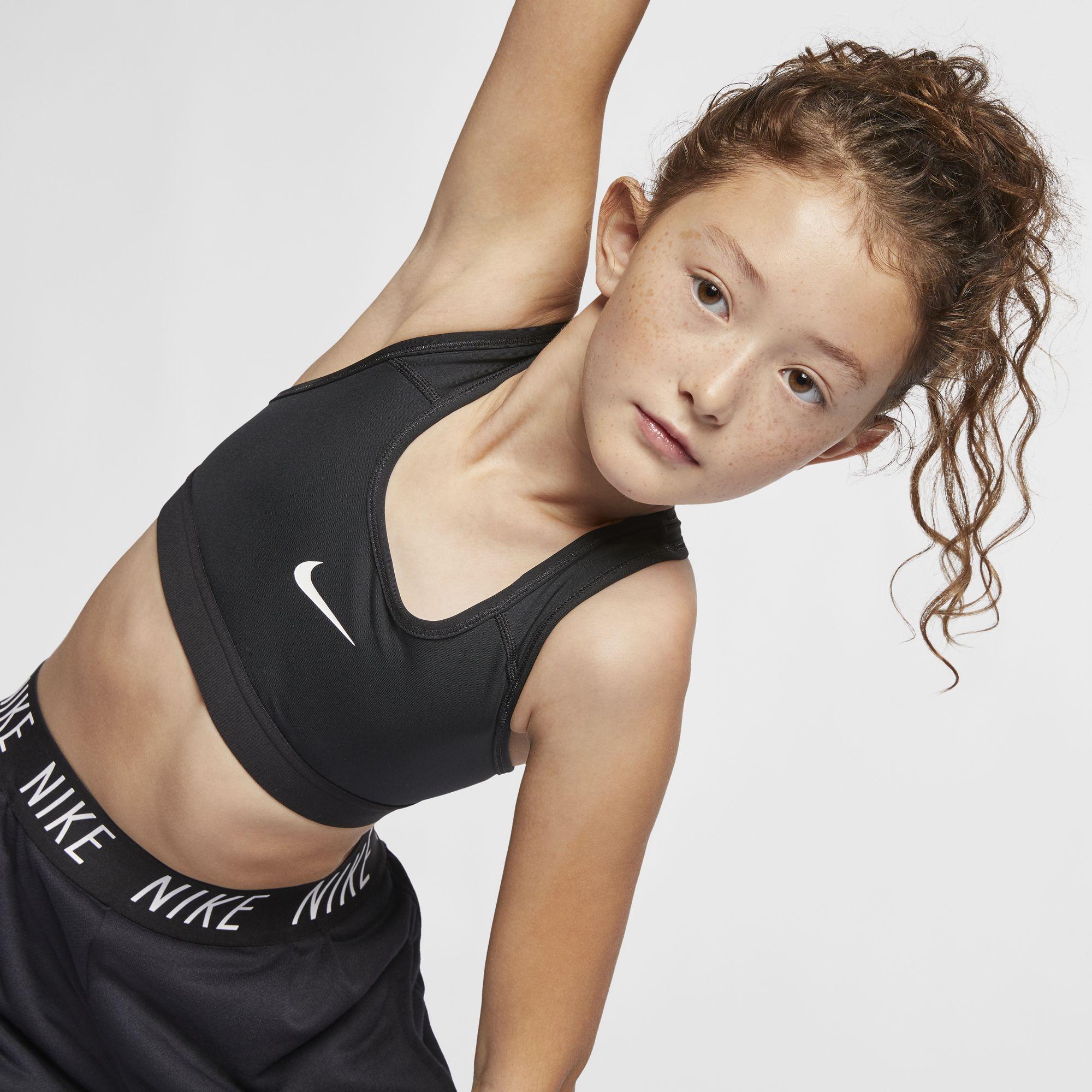 Nike Girls Pro Sports Bra - Black/White 