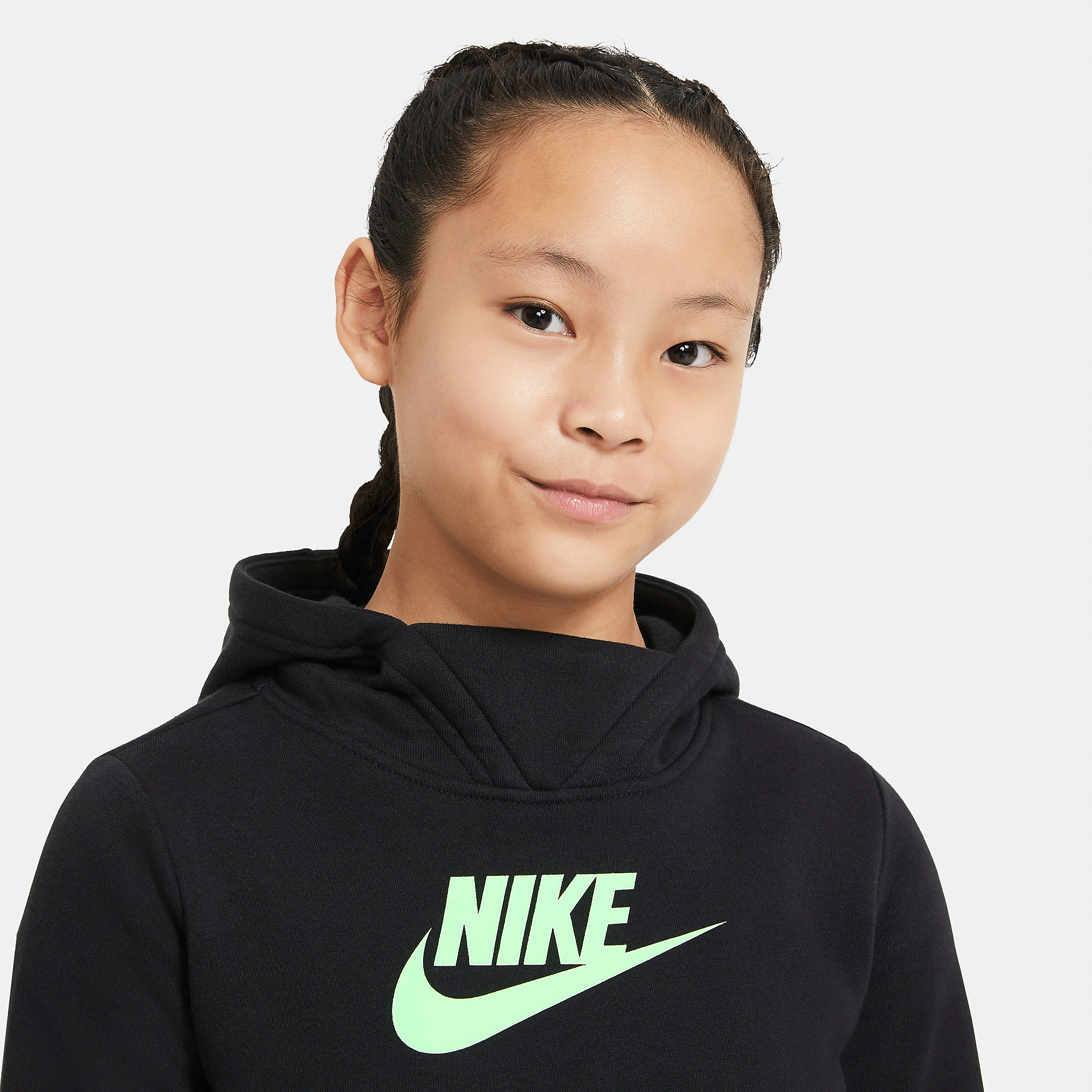 Nike Girls Pullover Hoodie - Black/Teal Tint - Tennisnuts.com