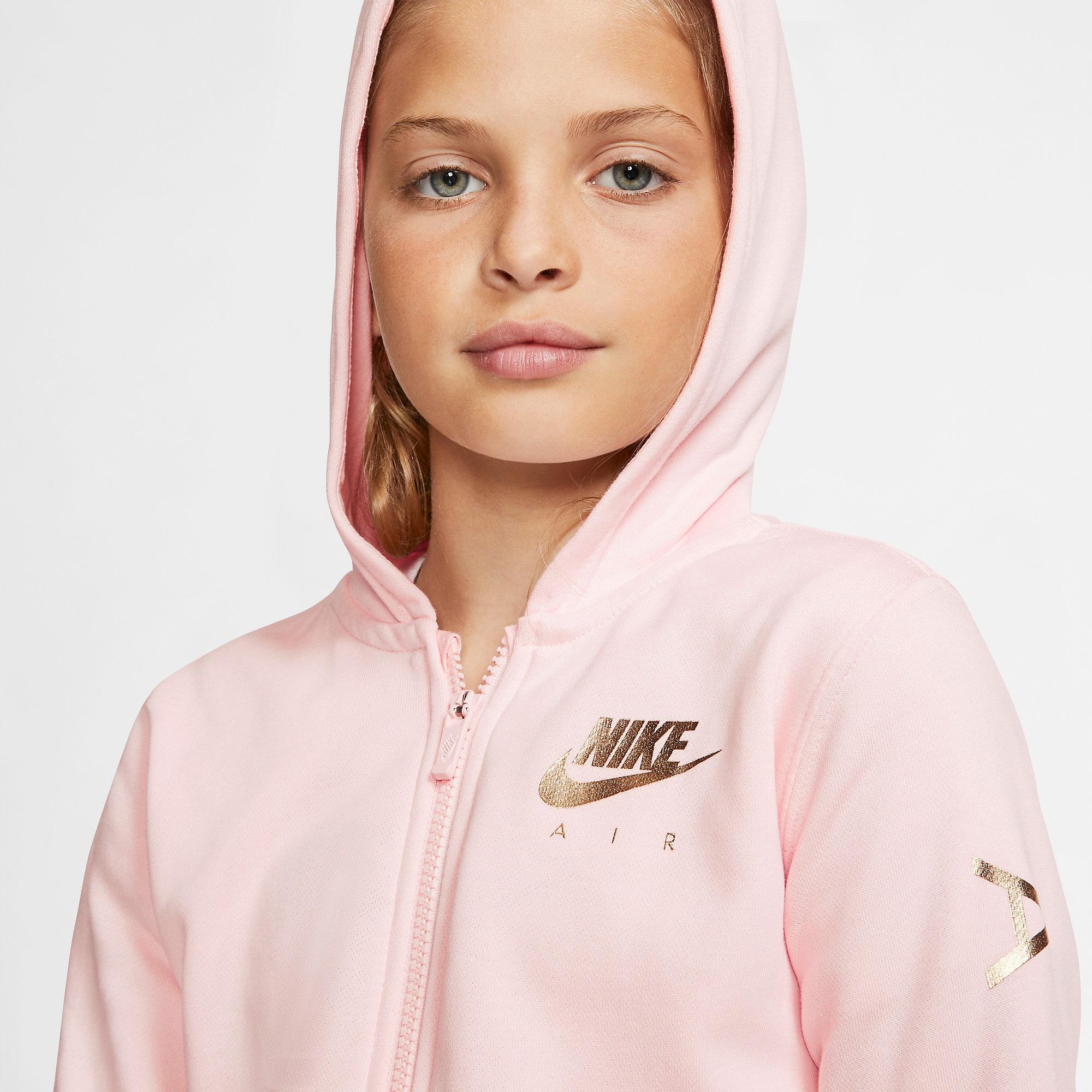 Nike Air Girls Fleece Hoodie - Echo Pink - Tennisnuts.com