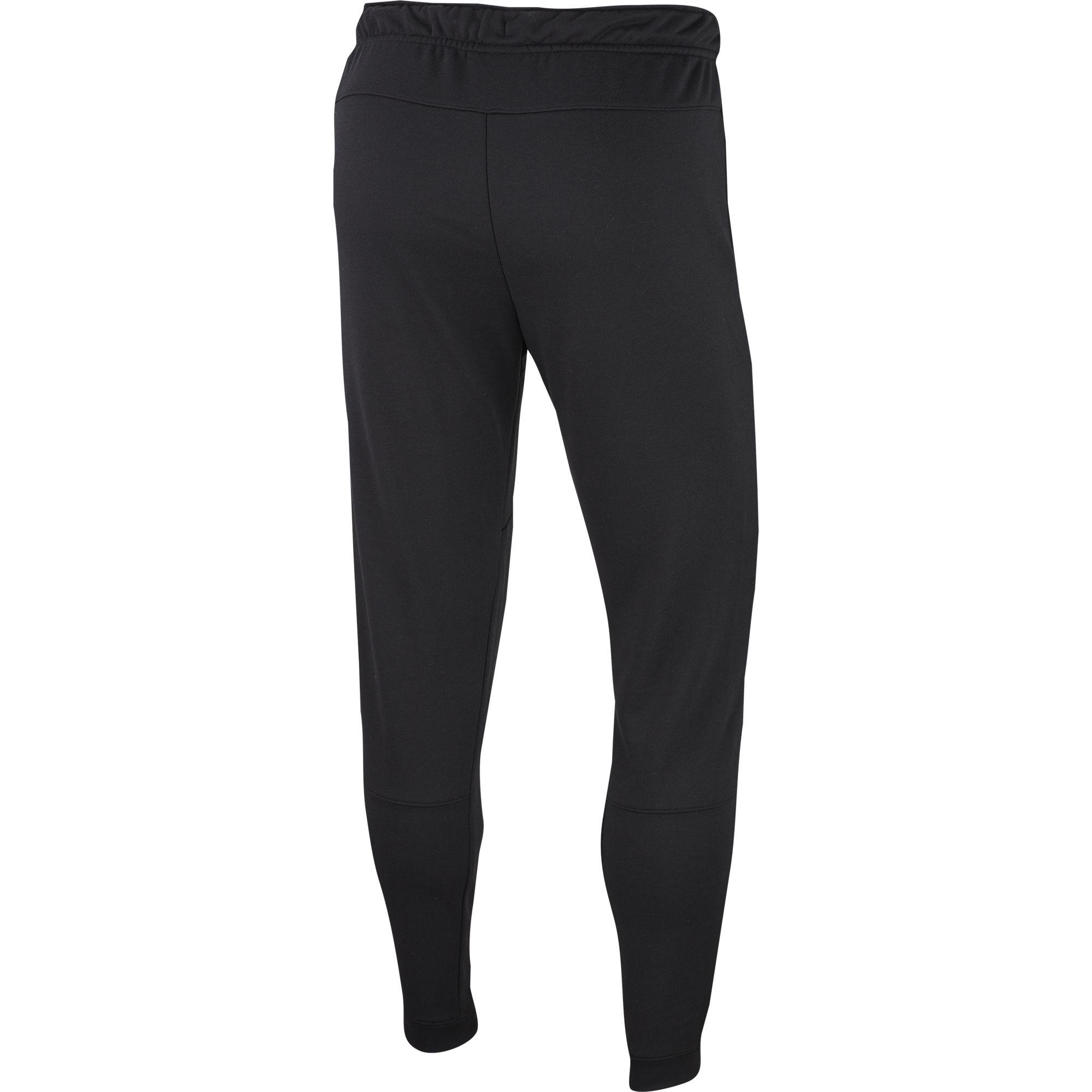 Nike Mens DriFIT Tapered Fleece Training Trousers Black