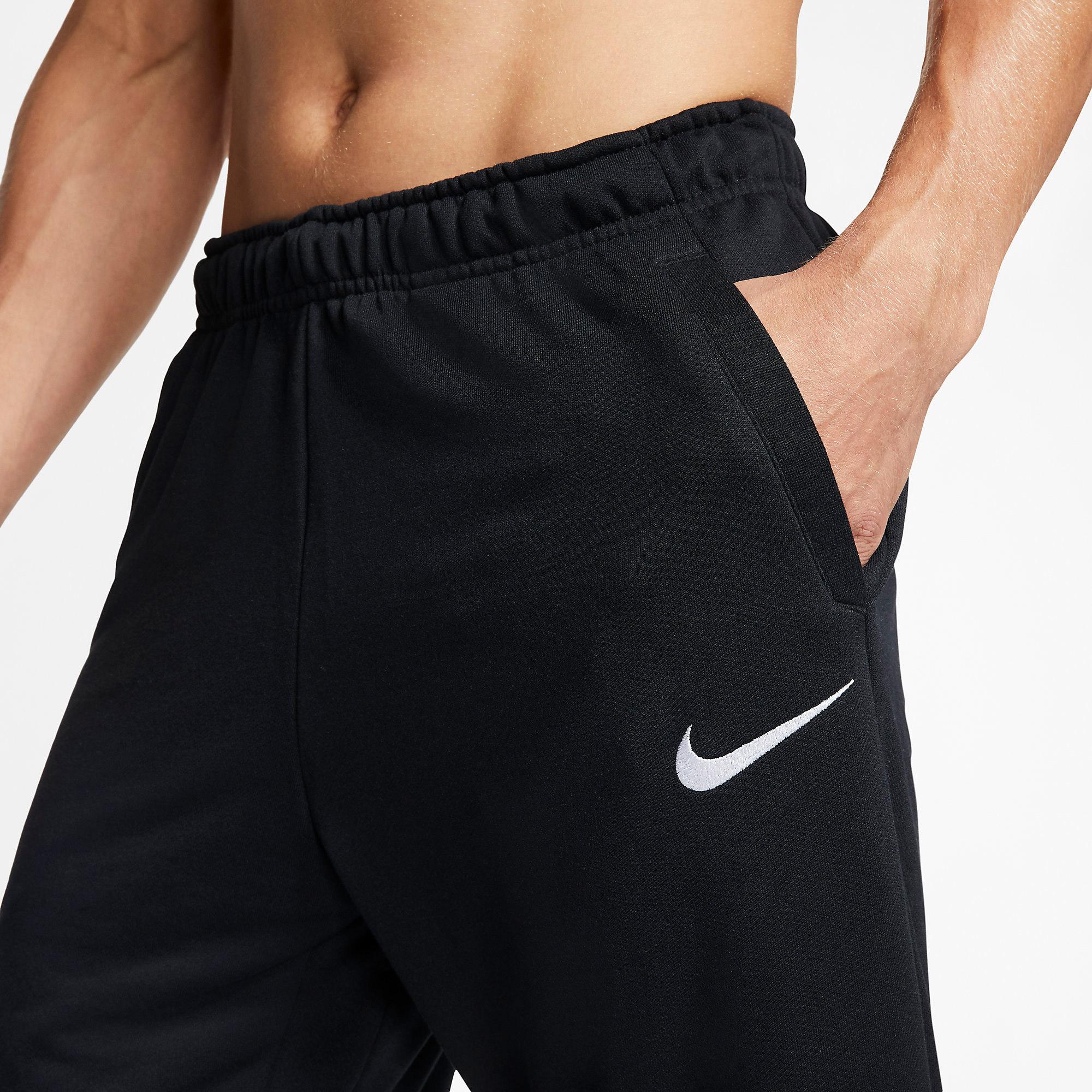 Nike Mens Dri-FIT Tapered Fleece Training Trousers - Black - Tennisnuts.com